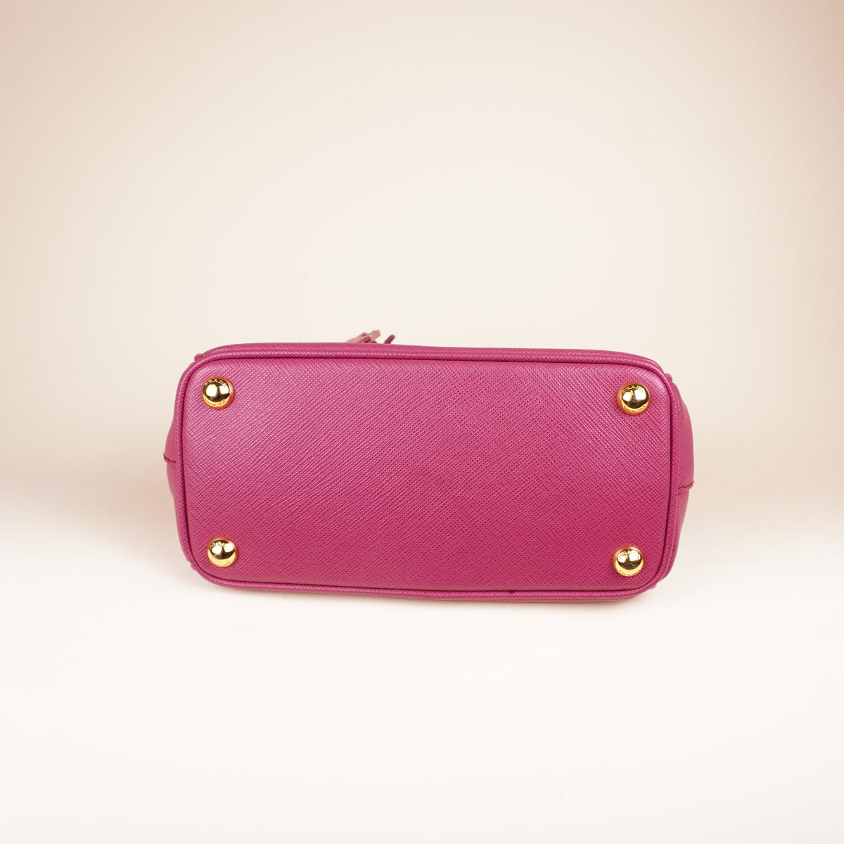 PRE-OWNED Pink Saffiano Leather Lux Galleria Double Zip Small