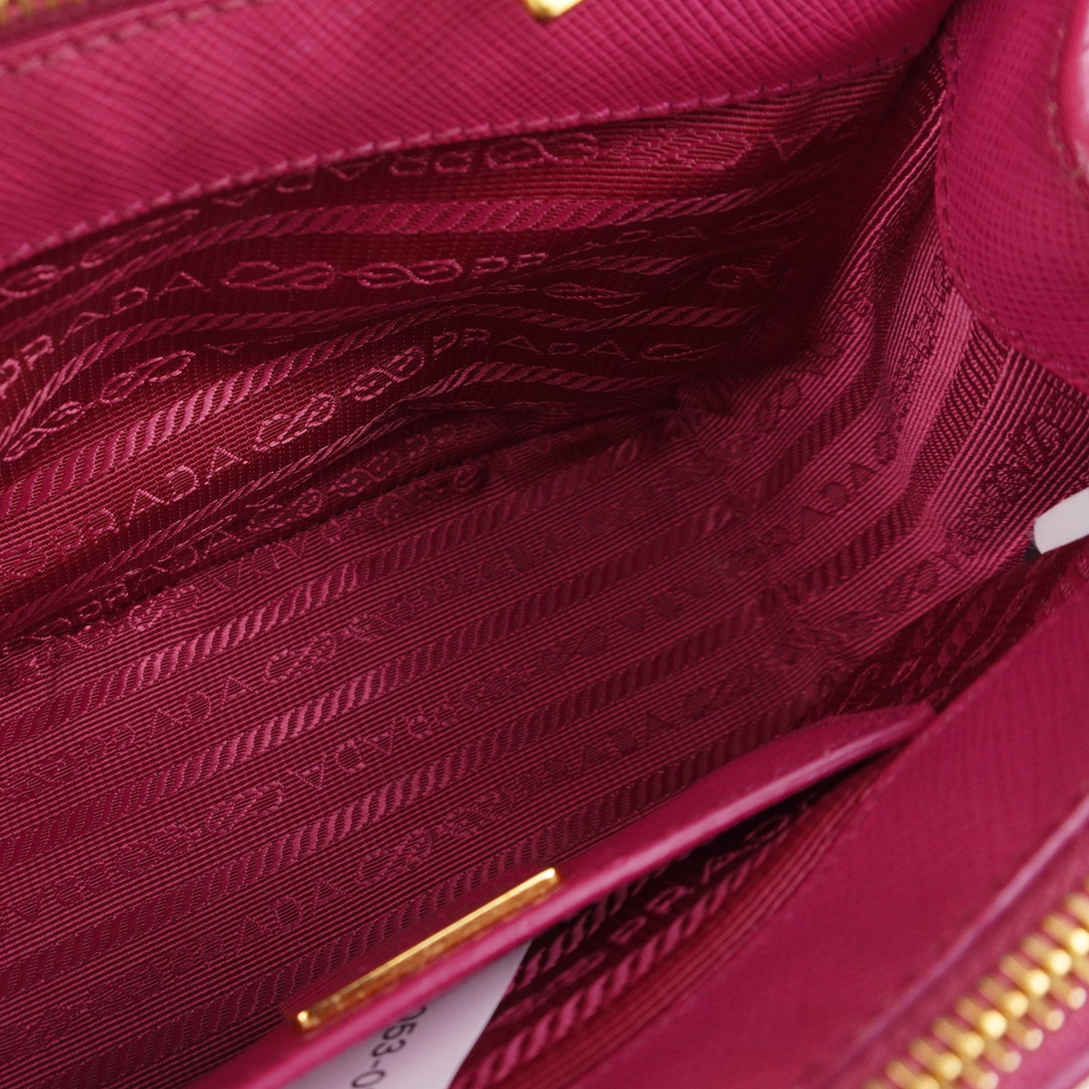 PRE-OWNED Pink Saffiano Leather Lux Galleria Double Zip Small