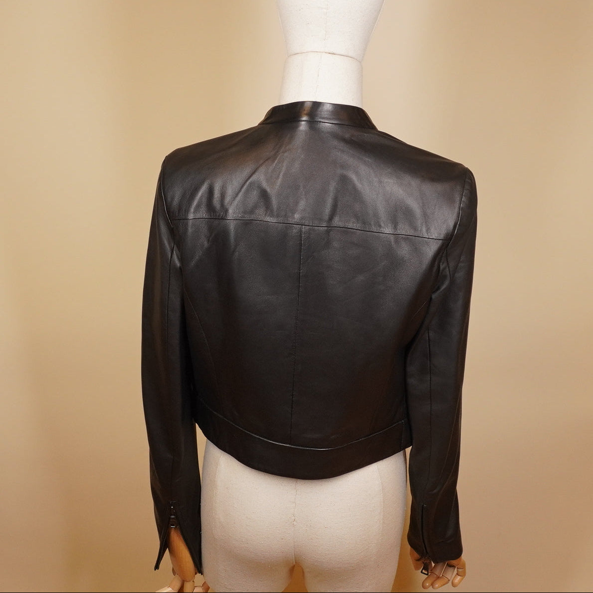 PRE-OWNED PRADA Rider Jacket Size 40 M Women's Black Lambskin