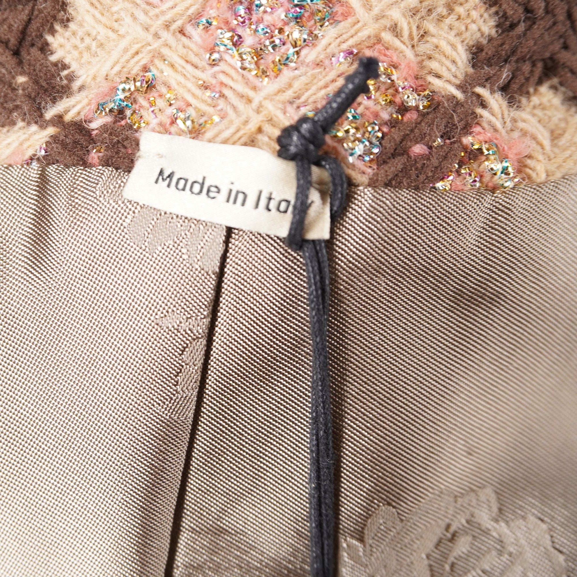 PRE-OWNED GG Belt Lame Tweed Jacket Cotton Outerwear S