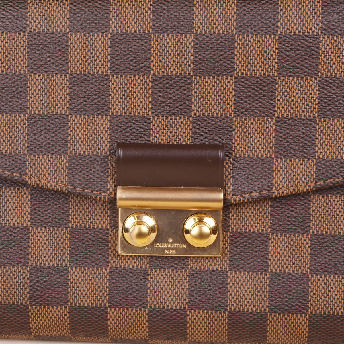 PRE-OWNED LV Damier Ebene Canvas Croisette Shoulder Bag