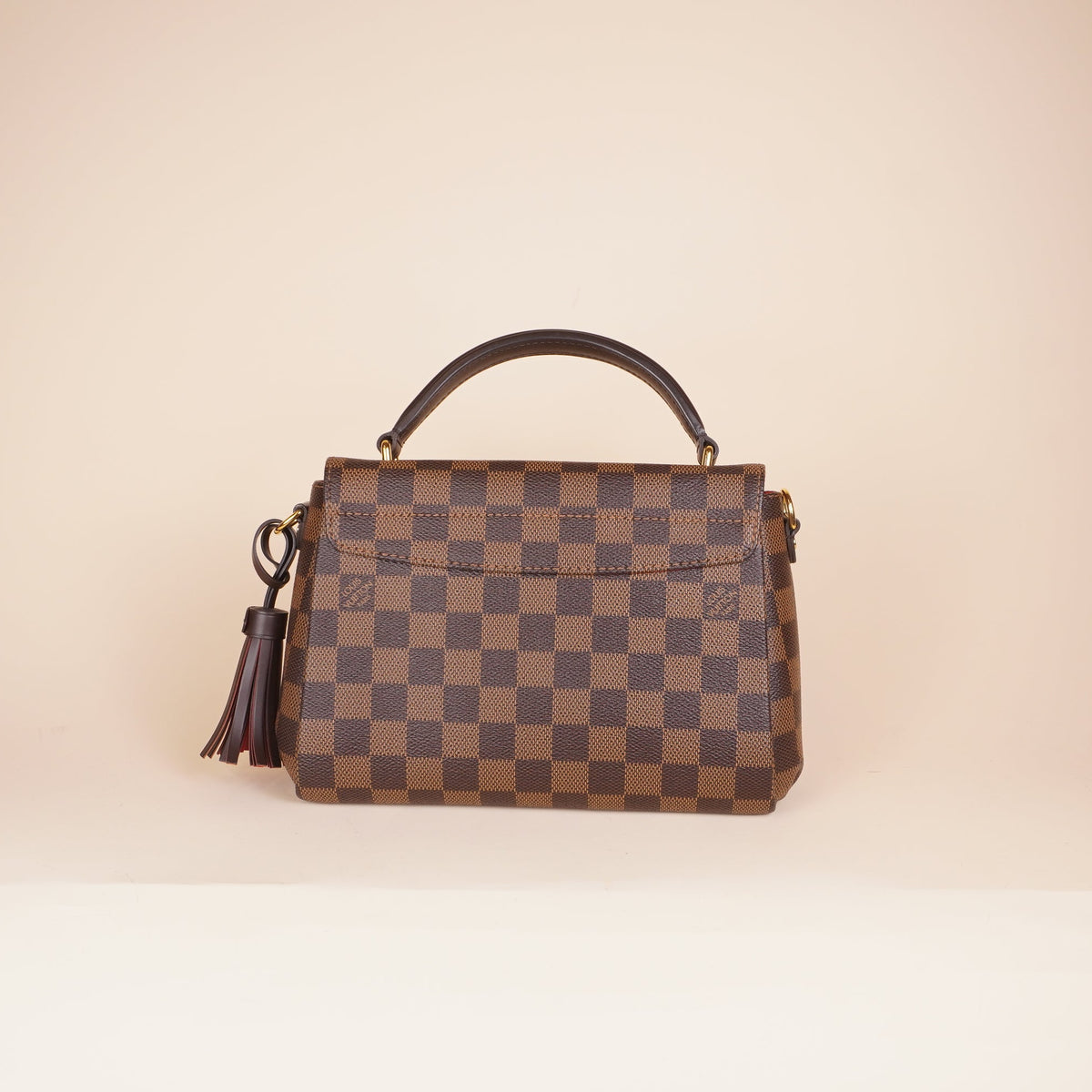 PRE-OWNED LV Damier Ebene Canvas Croisette Shoulder Bag