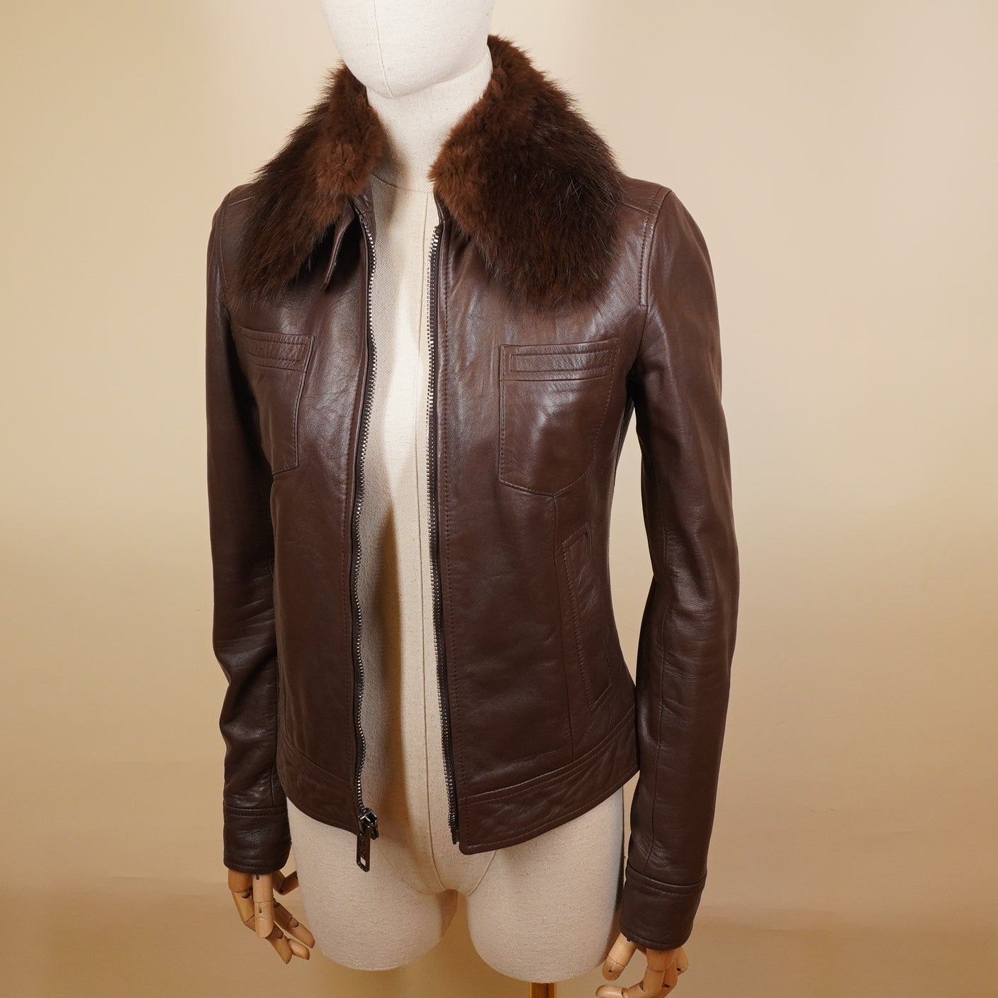 PRE-OWNED D&G Lightweight Jacket Dark Brown Women's XS