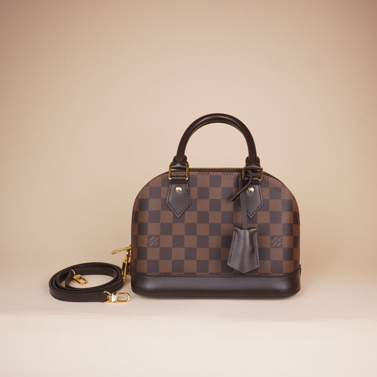 PRE-OWNED LV Damier Ebene Canvas Alma BB Shoulder Bag