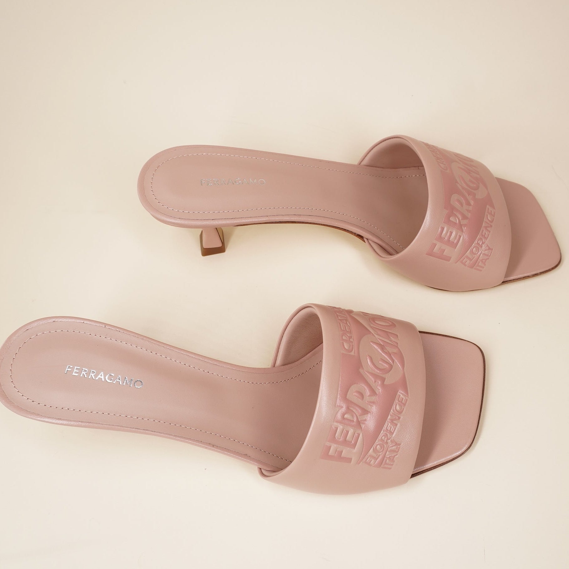 PRE-OWNED Padded Leather Pink Sandals 7.5