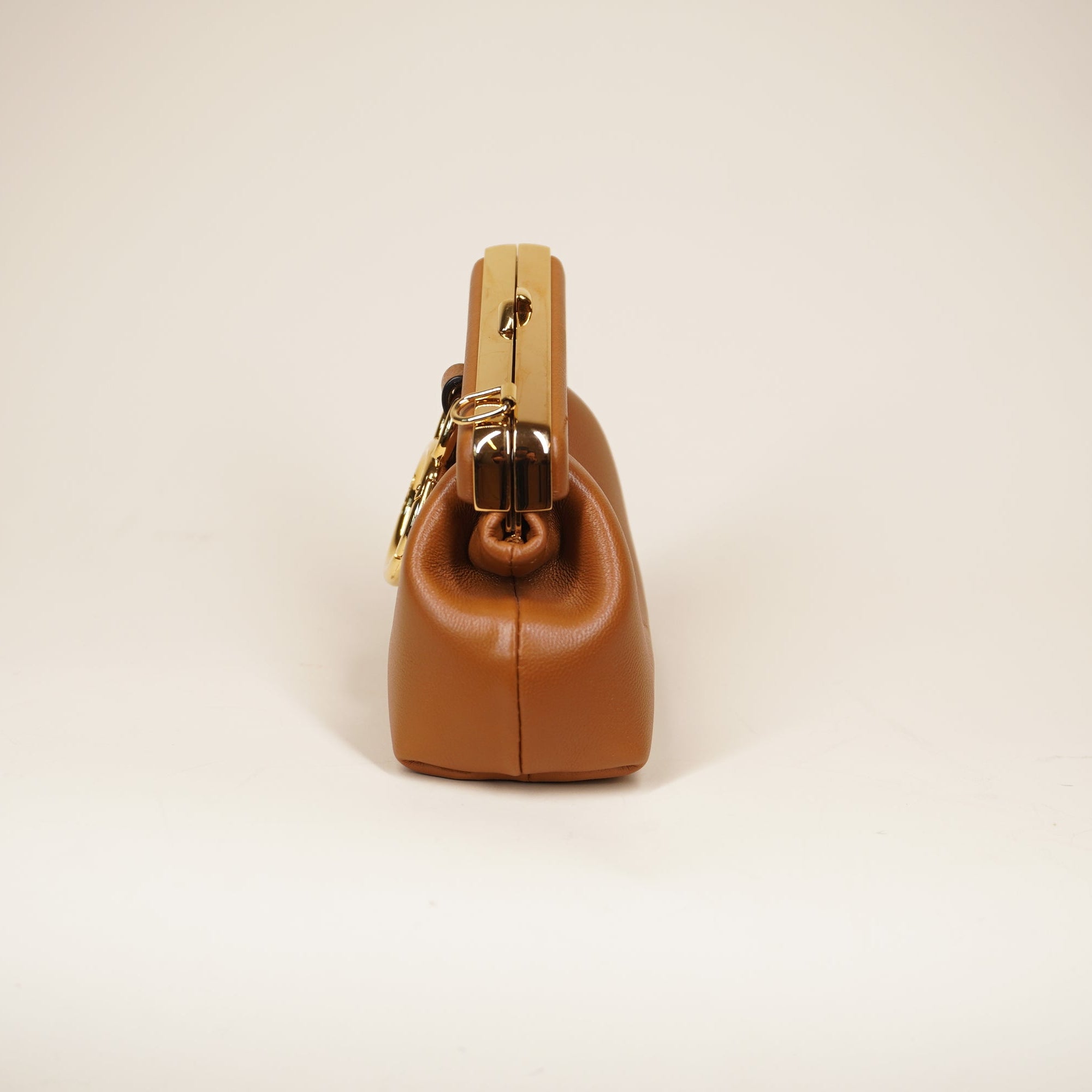 FENDI - FF Shiny Nappa Nano First Bag Charm Brown