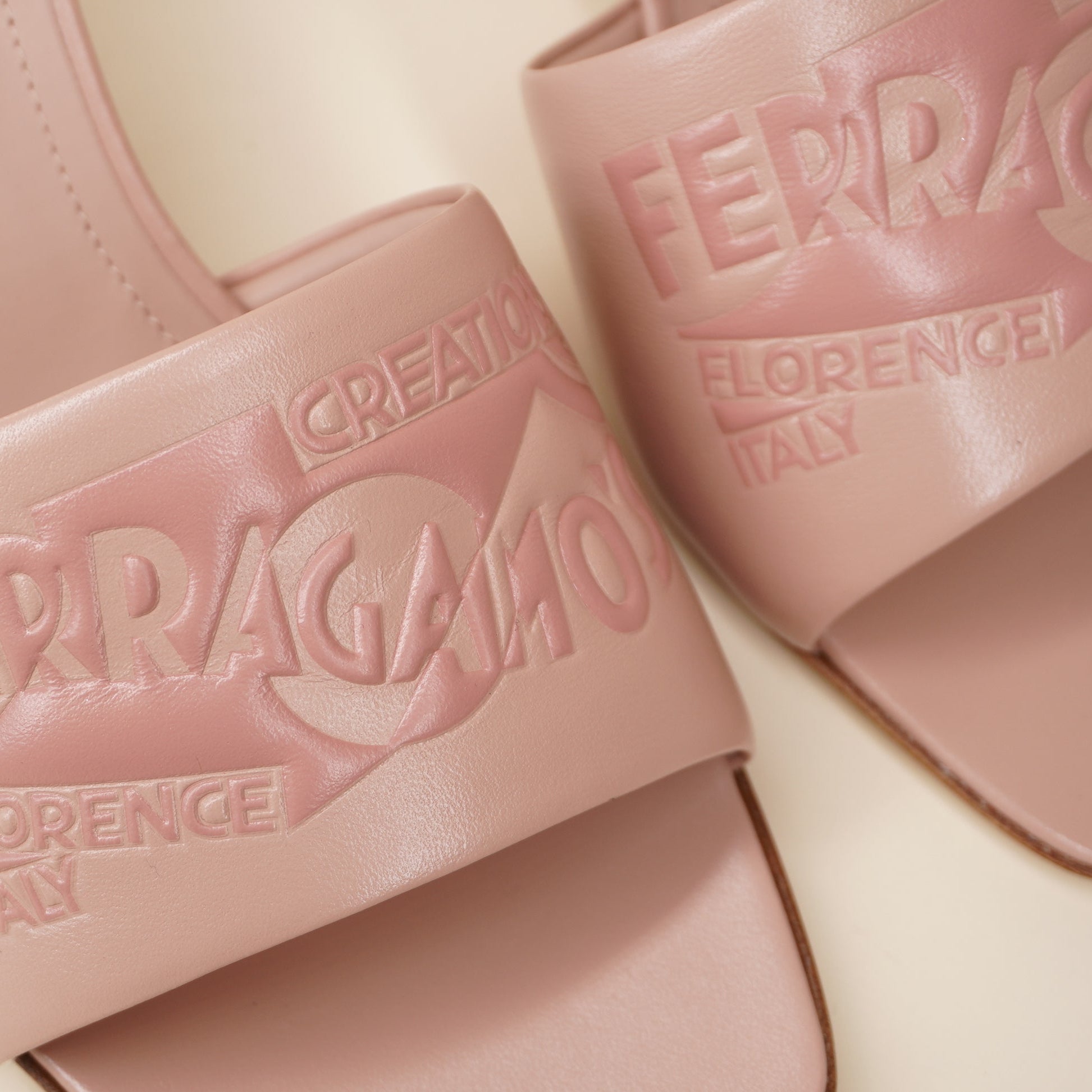 PRE-OWNED Padded Leather Pink Sandals 7.5