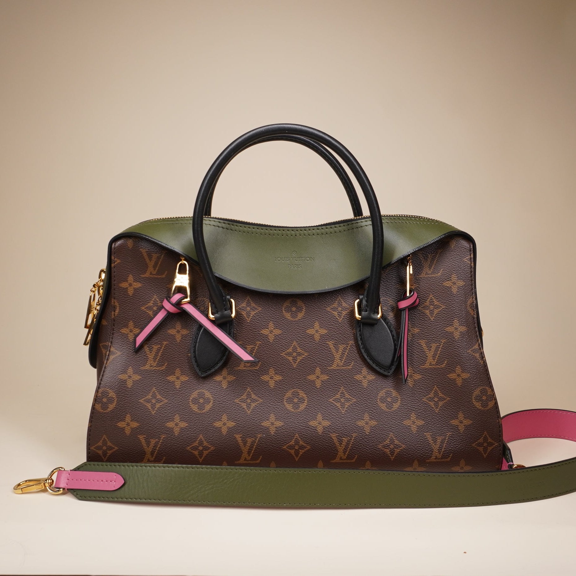 PRE-OWNED LV Tuileries Monogram Canvas with Leather Shoulder Bag