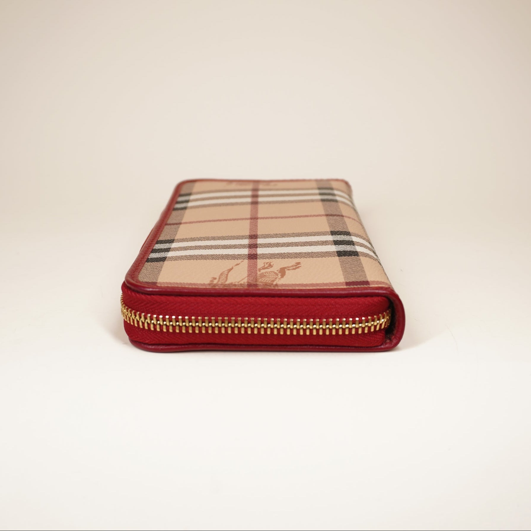 PRE-OWNED Haymarket Check Large Ziggy Zip Around Wallet