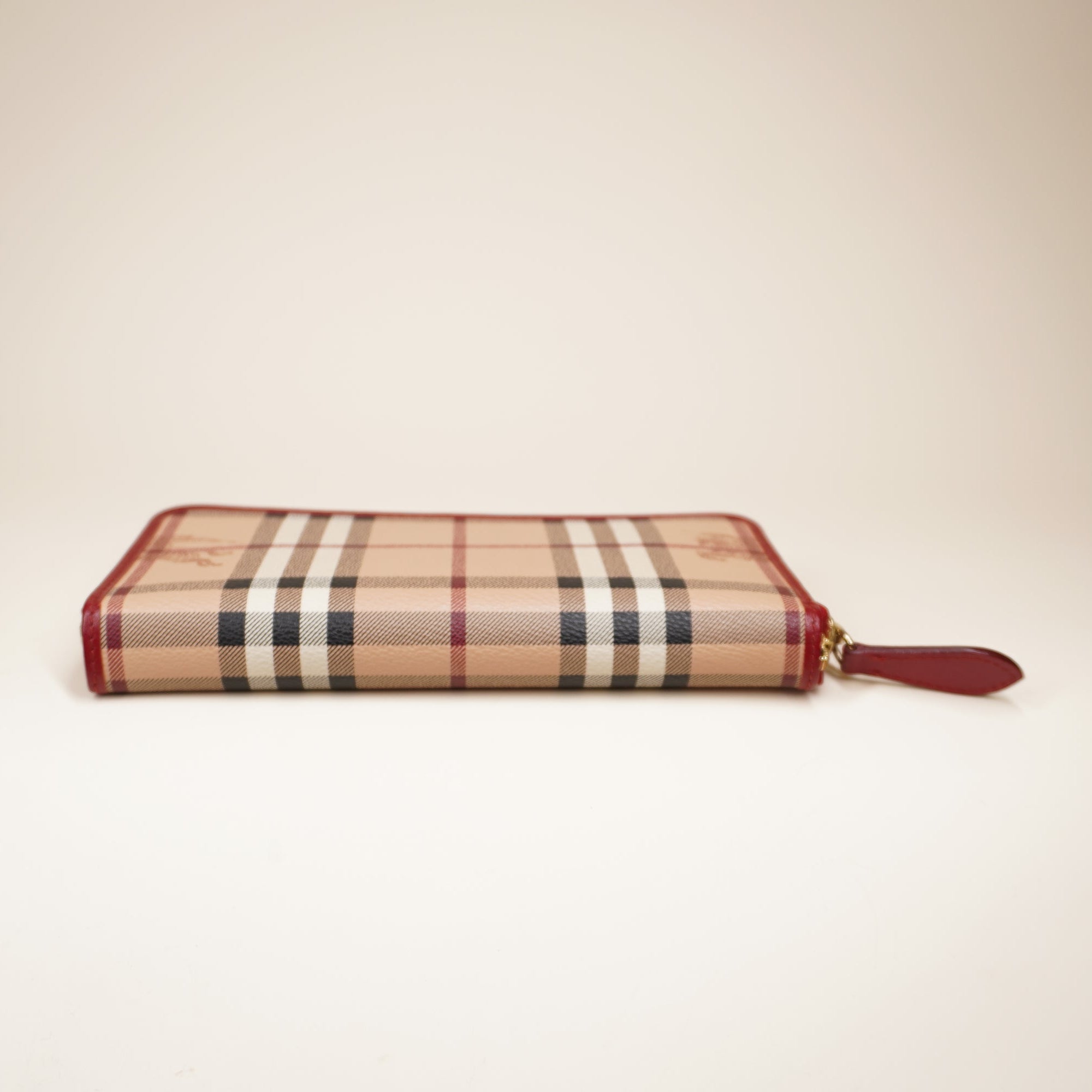 PRE-OWNED Haymarket Check Large Ziggy Zip Around Wallet