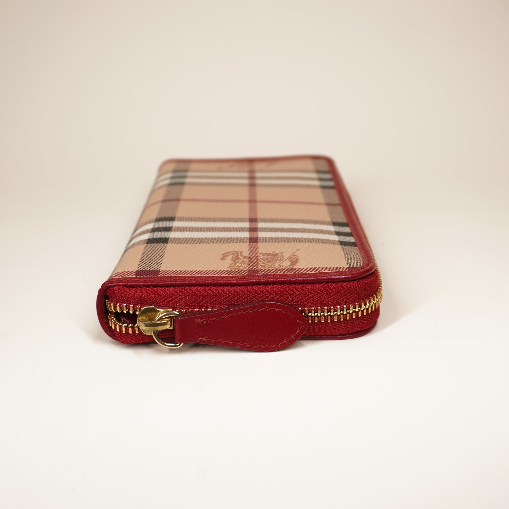 PRE-OWNED Haymarket Check Large Ziggy Zip Around Wallet