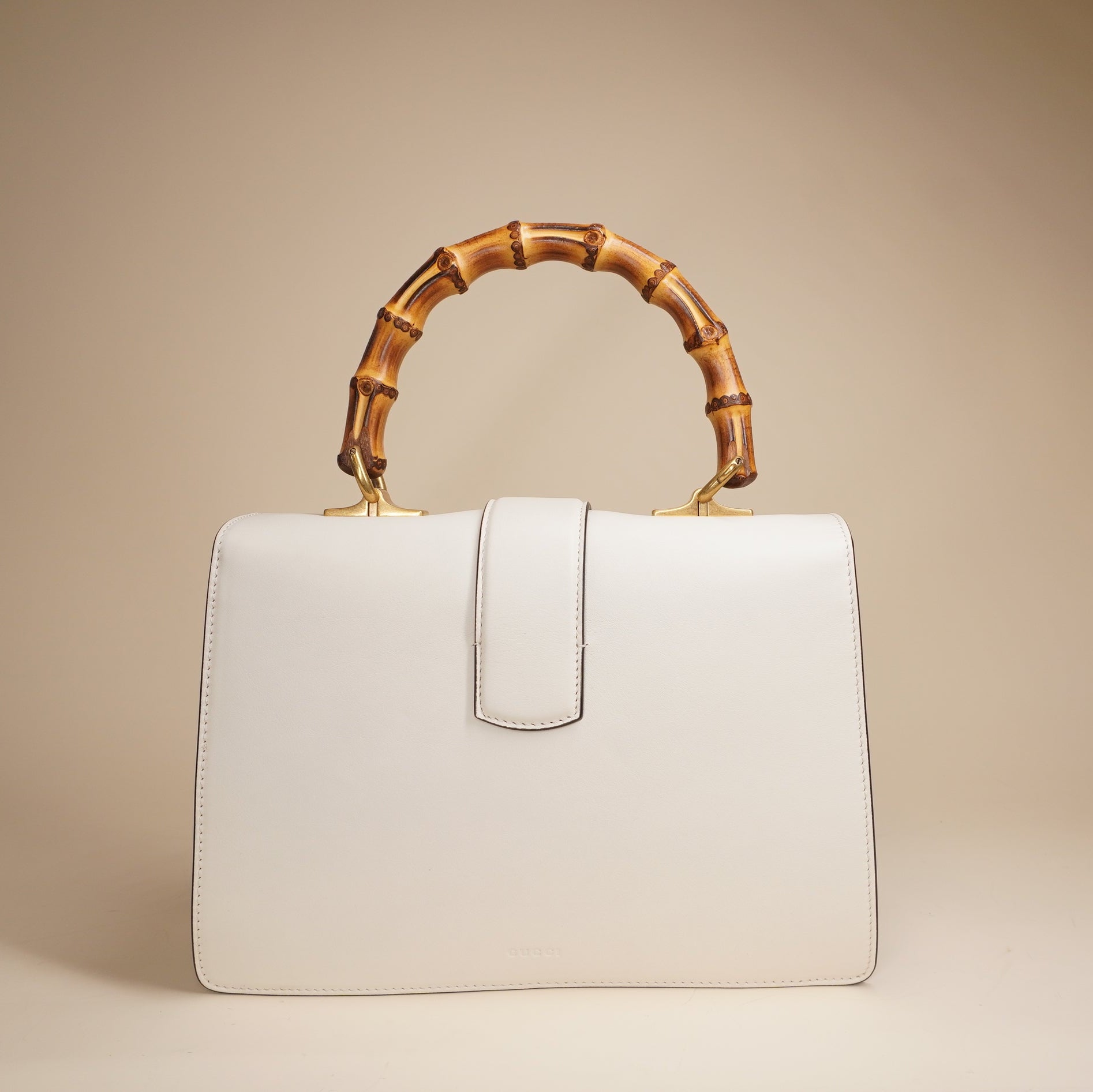PRE-OWNED GG Calfskin Medium Dionysus Bamboo Top Handle Shoulder Bag
