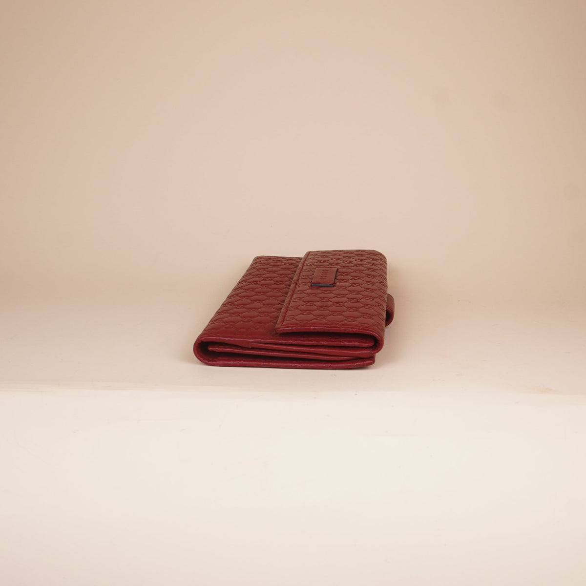 PRE-OWNED GG Red Microguccissima Leather Continental Folding Wallet