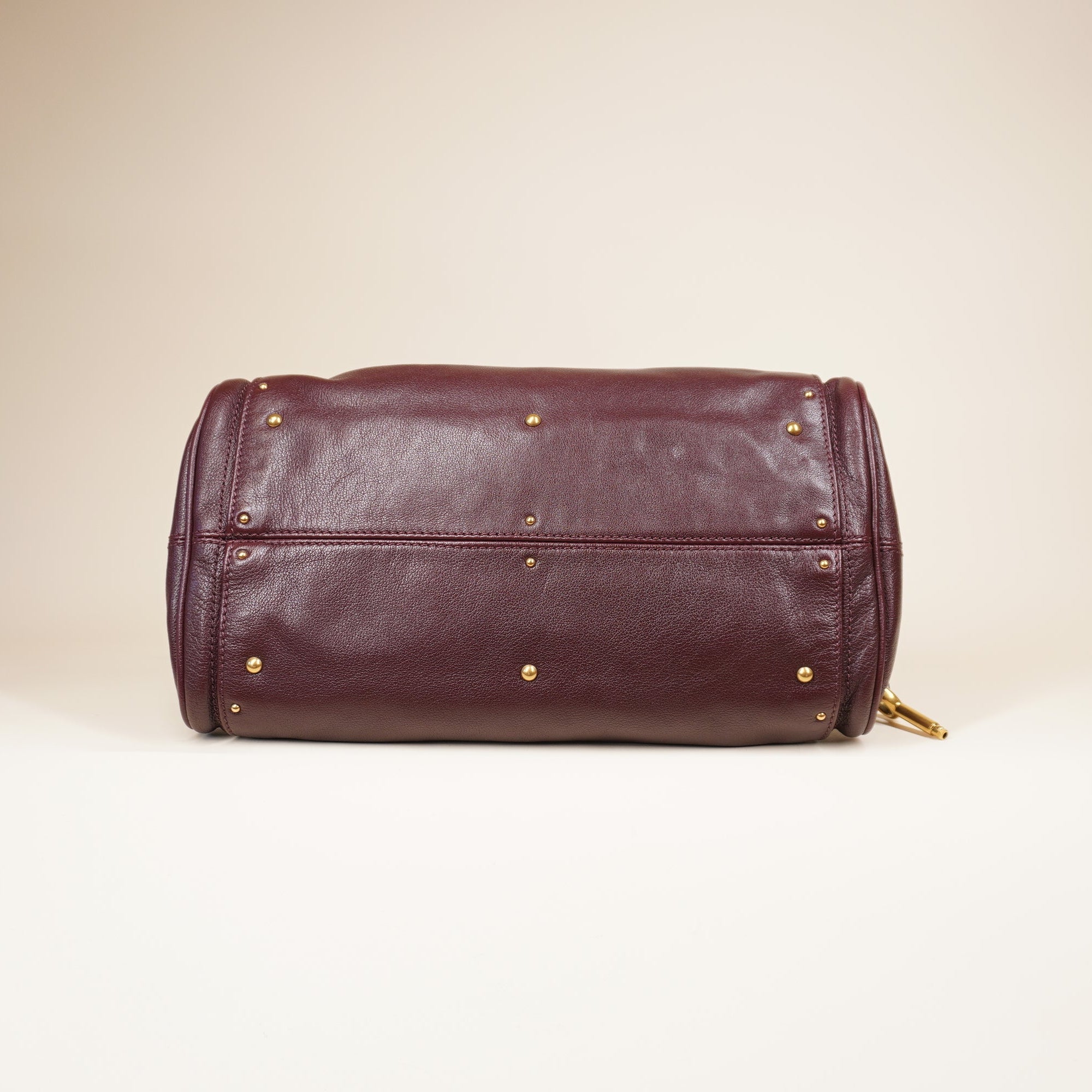 PRE-OWNED Paddington  Grain Leather Shoulder Bag Burgundy