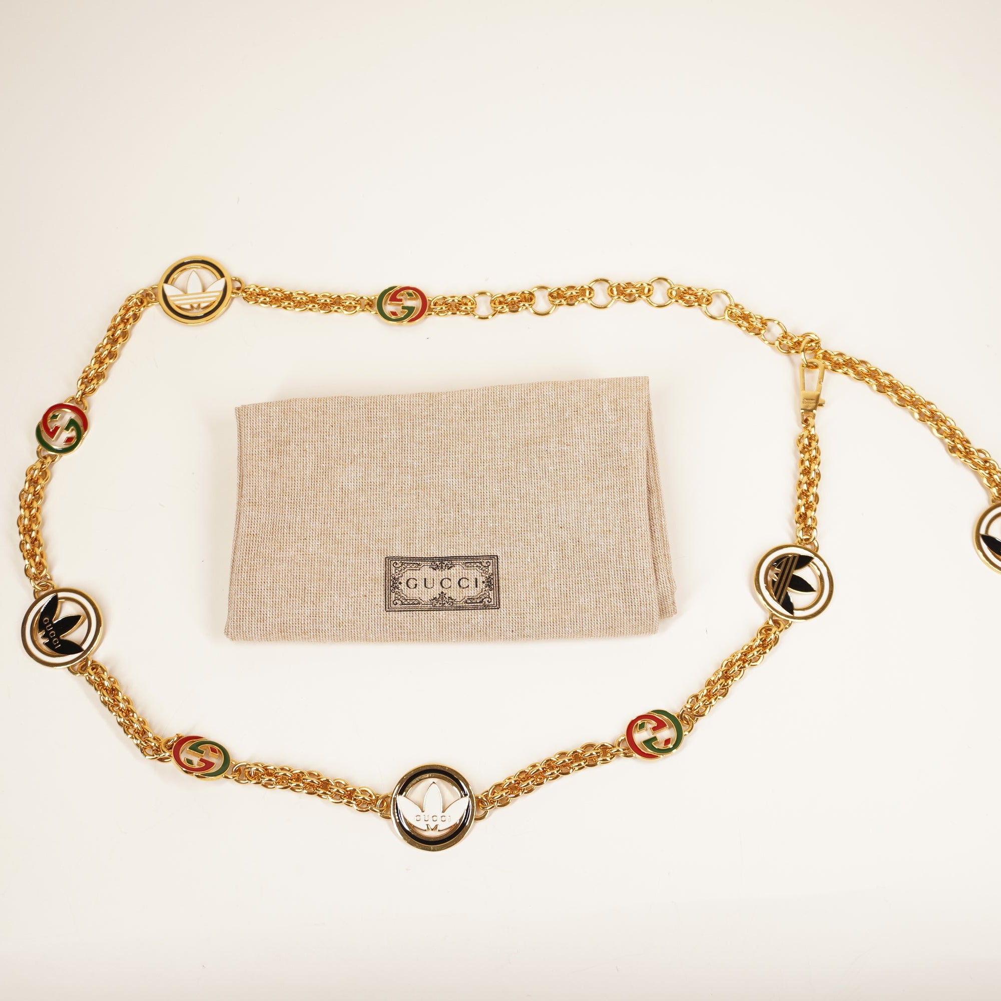 PRE-OWNED GG x Adidas Chain Belt 