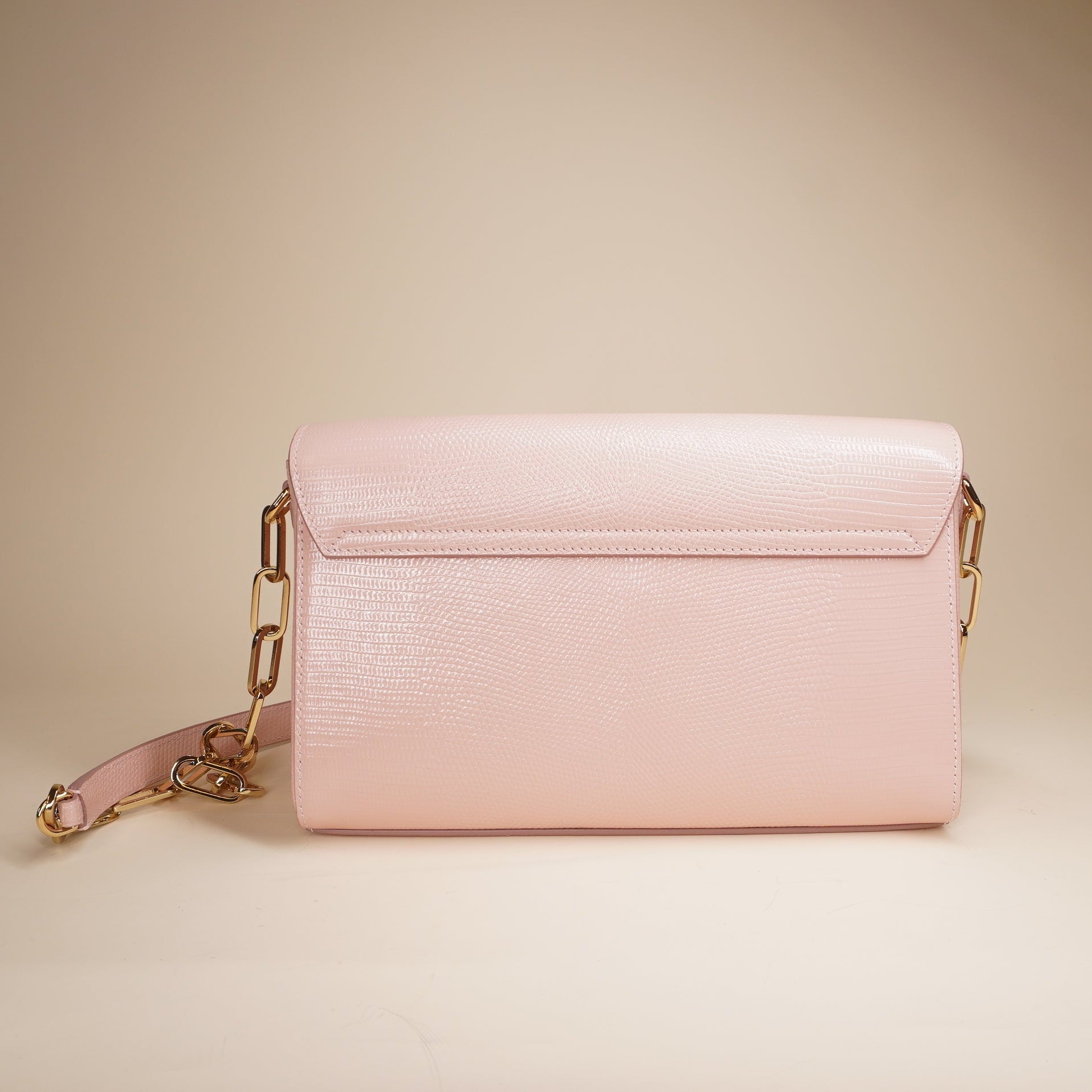 PRE-OWNED D&G Lizard Embossed Leather DG Millennials Pink Shoulder Bag