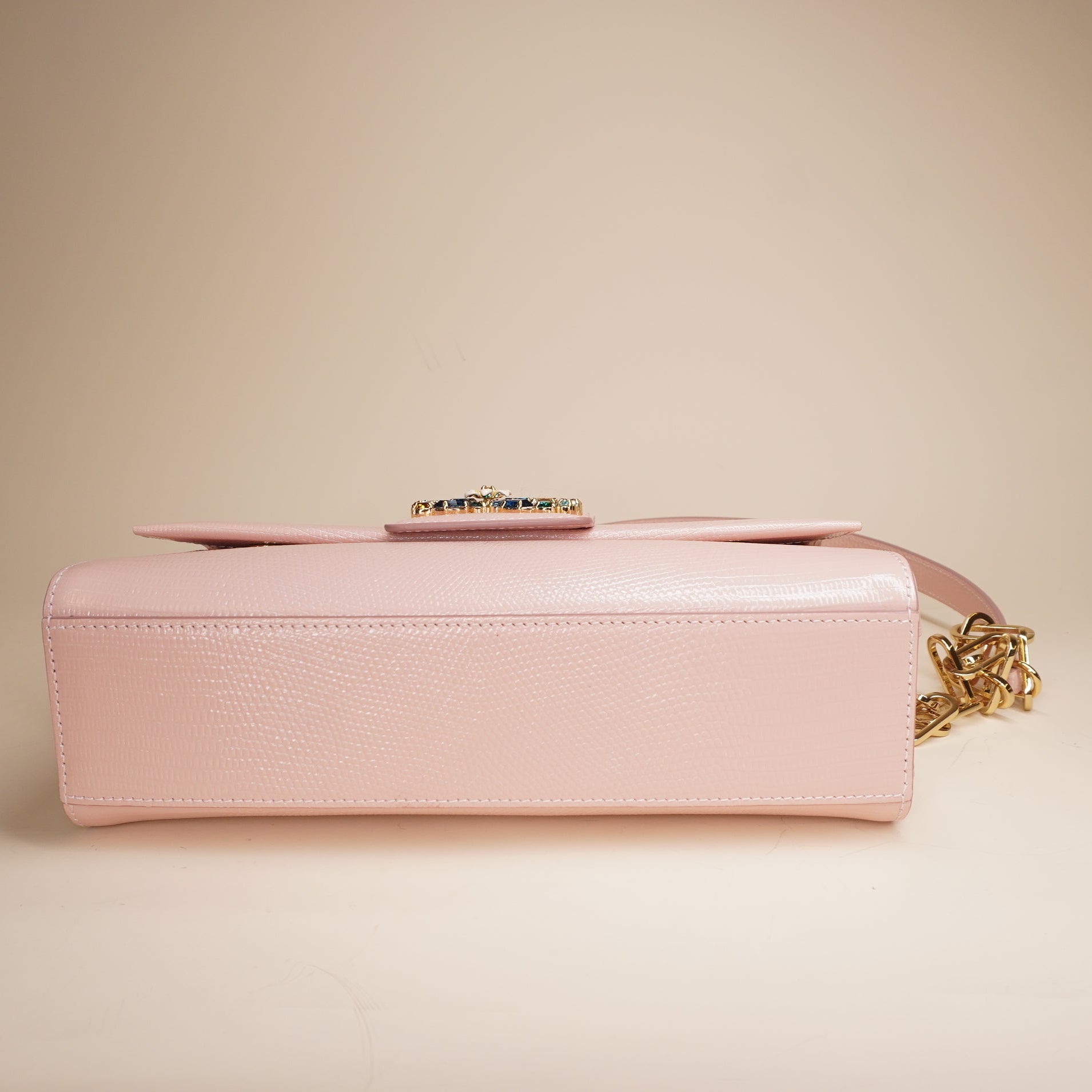 PRE-OWNED D&G Lizard Embossed Leather DG Millennials Pink Shoulder Bag