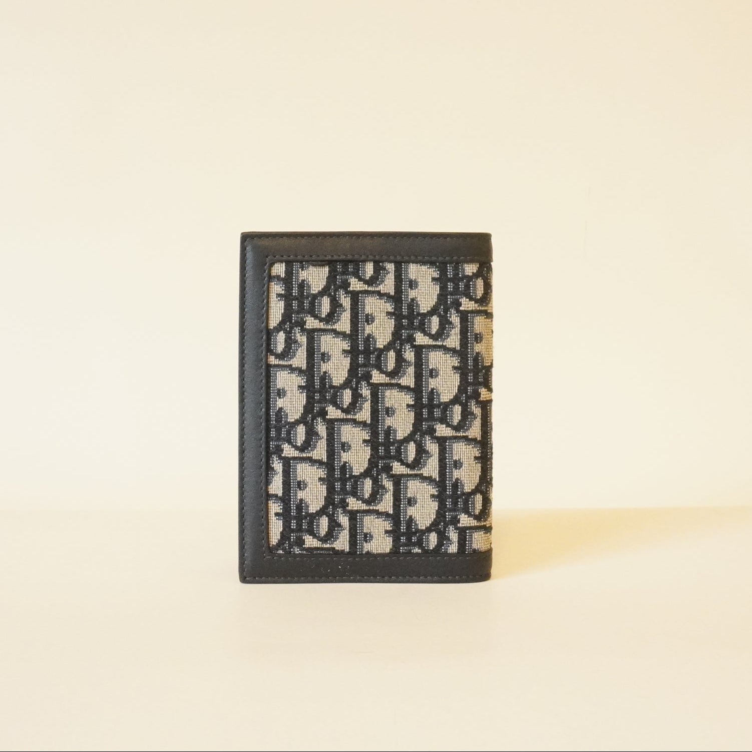 PRE-OWNED Calfskin Oblique Canvas Passport Holder