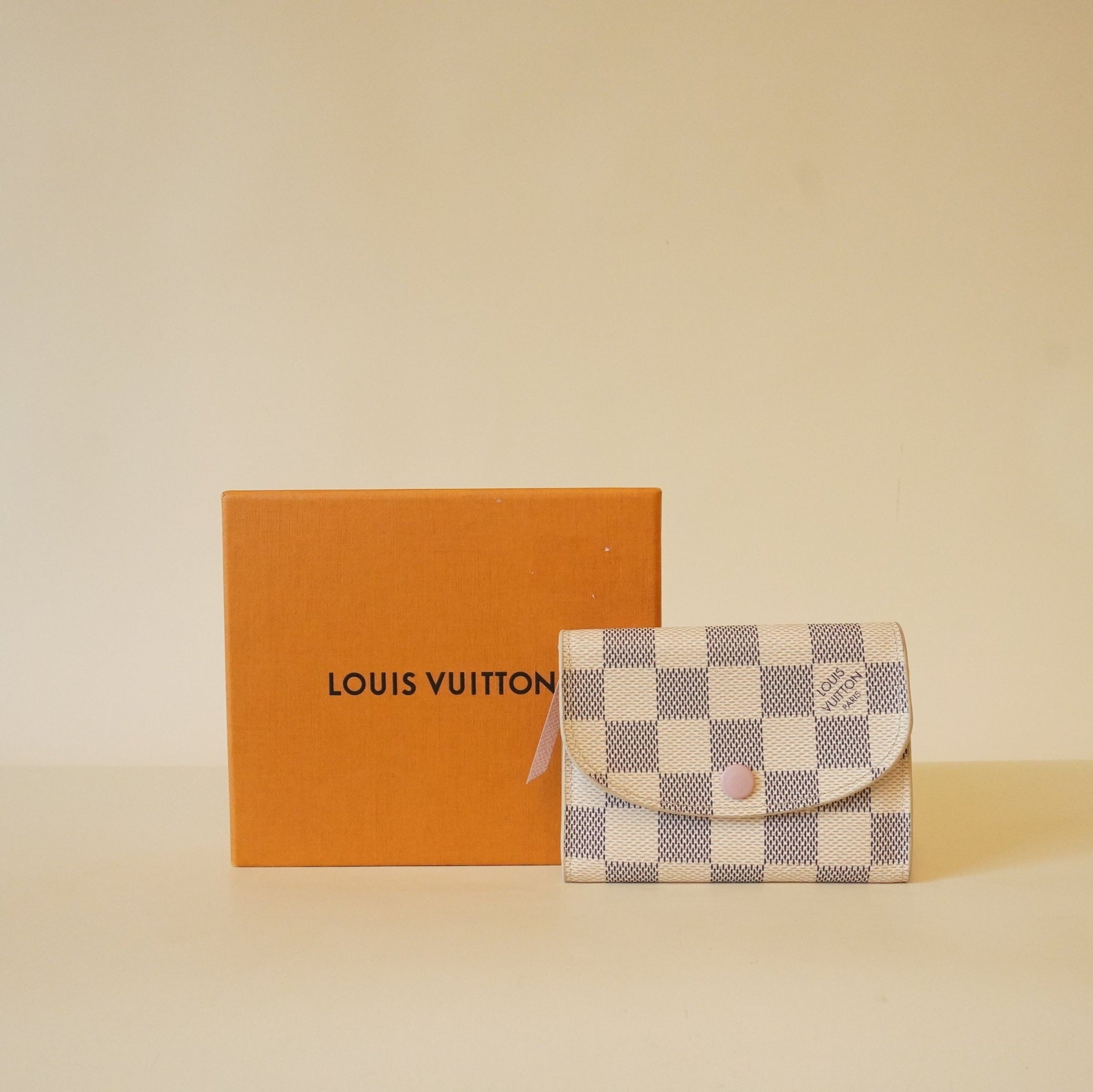 PRE-OWNED LV Damier Azur Rosalie Coin Purse Rose Ballerine