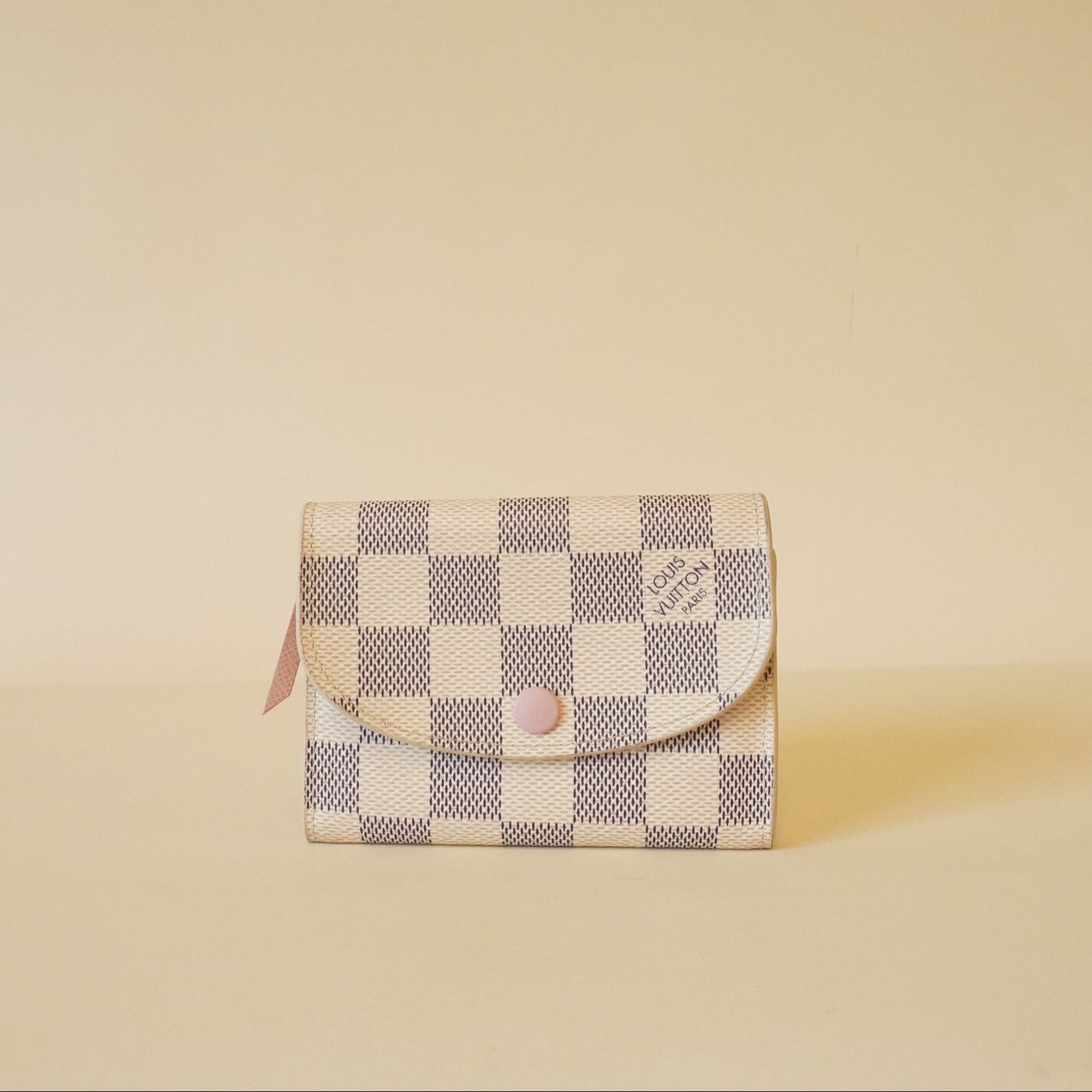 PRE-OWNED LV Damier Azur Rosalie Coin Purse Rose Ballerine