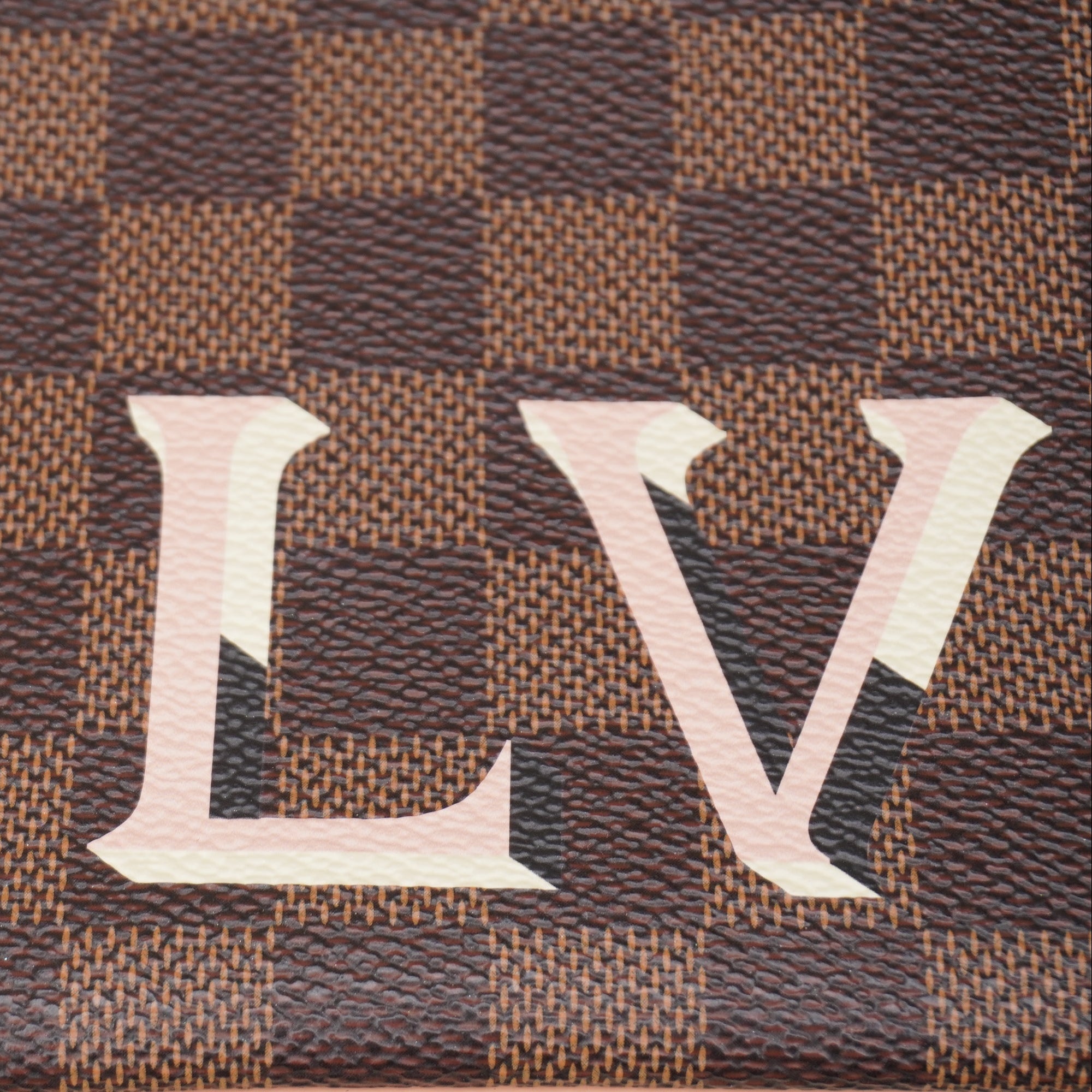 PRE-OWNED LV Double Zip Pochette Damier Clutch Shoulder Bag