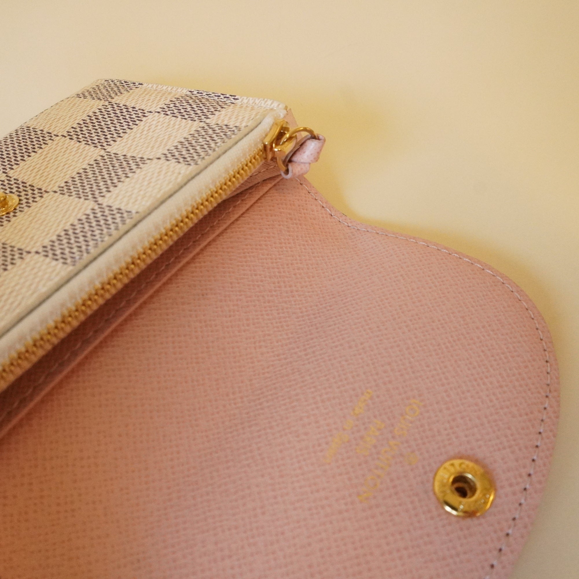 PRE-OWNED LV Damier Azur Rosalie Coin Purse Rose Ballerine