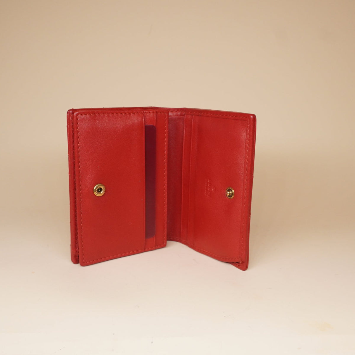 PRE-OWNED Red Marmont Double G Logo Compact Wallet