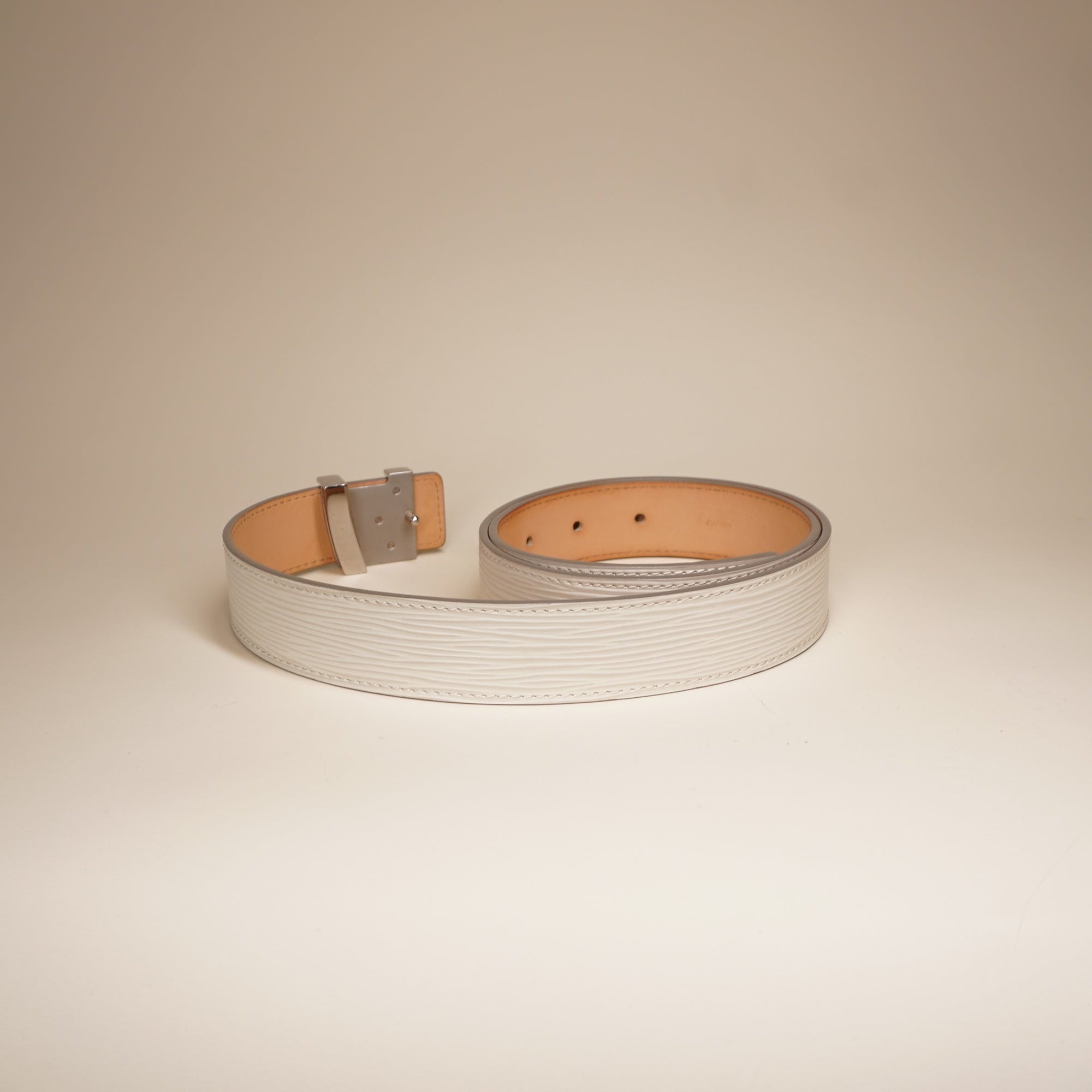 Light Pink Epi Leather LV Initials Belt Size 85