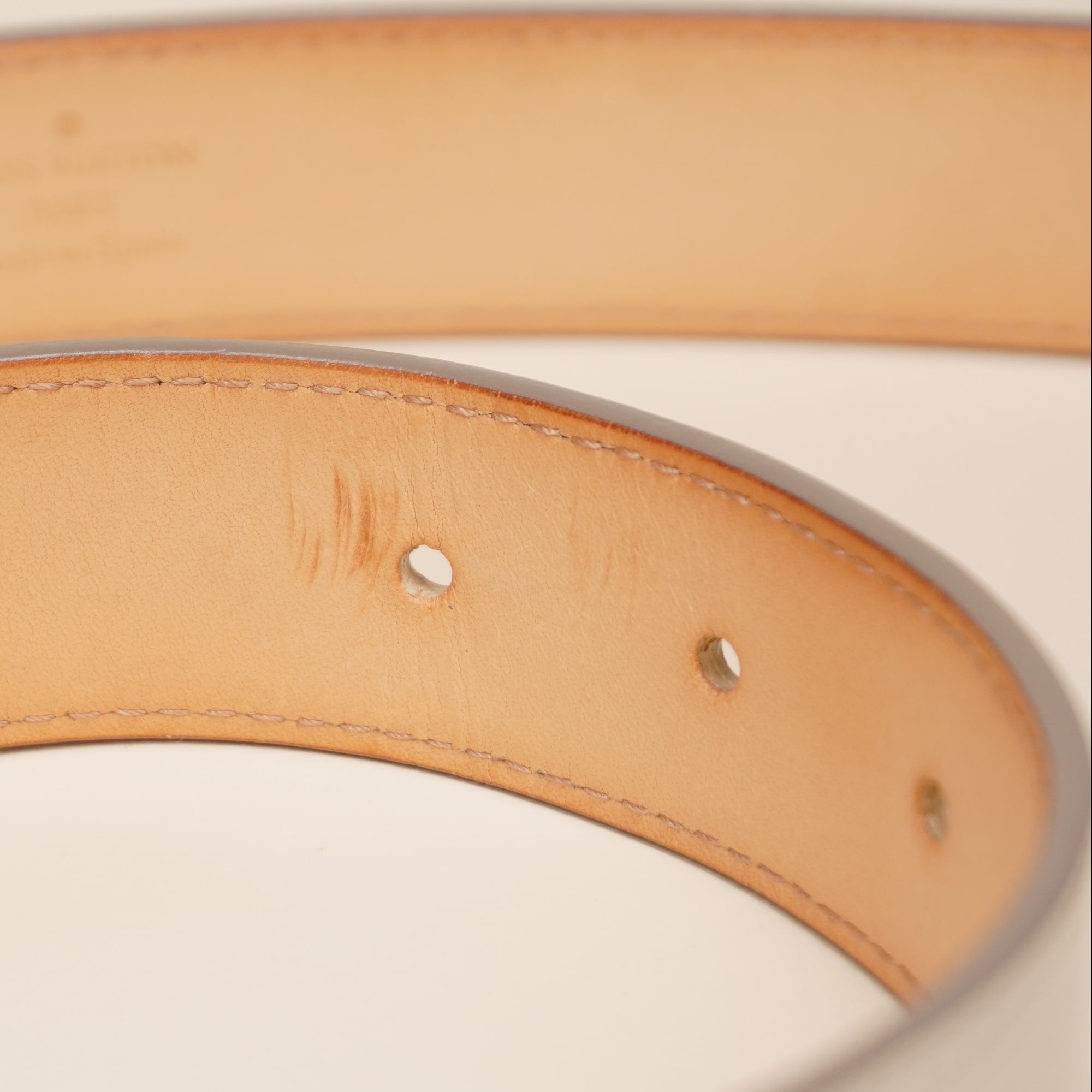 Light Pink Epi Leather LV Initials Belt Size 85