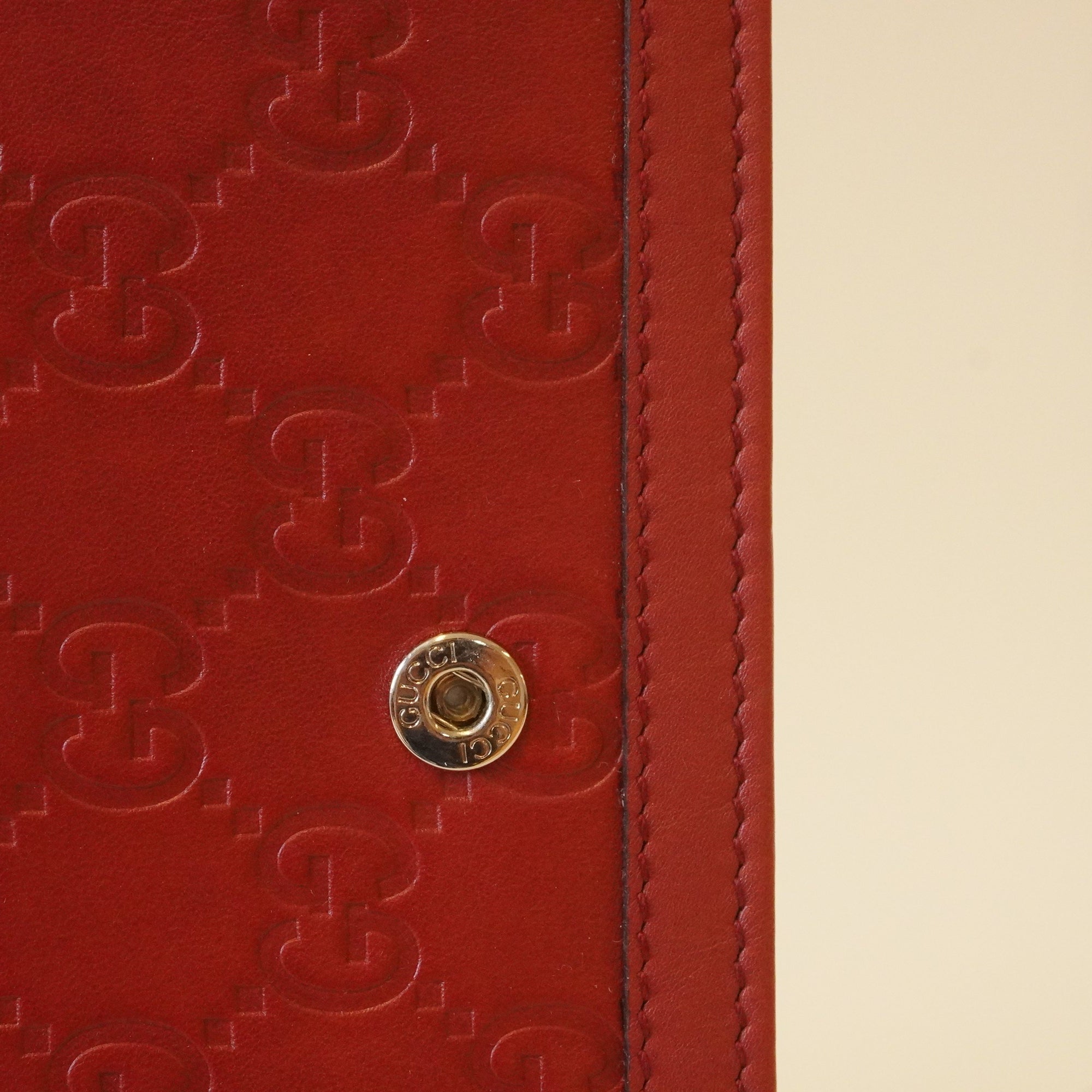 PRE-OWNED Guccissima Continental Wallet Red