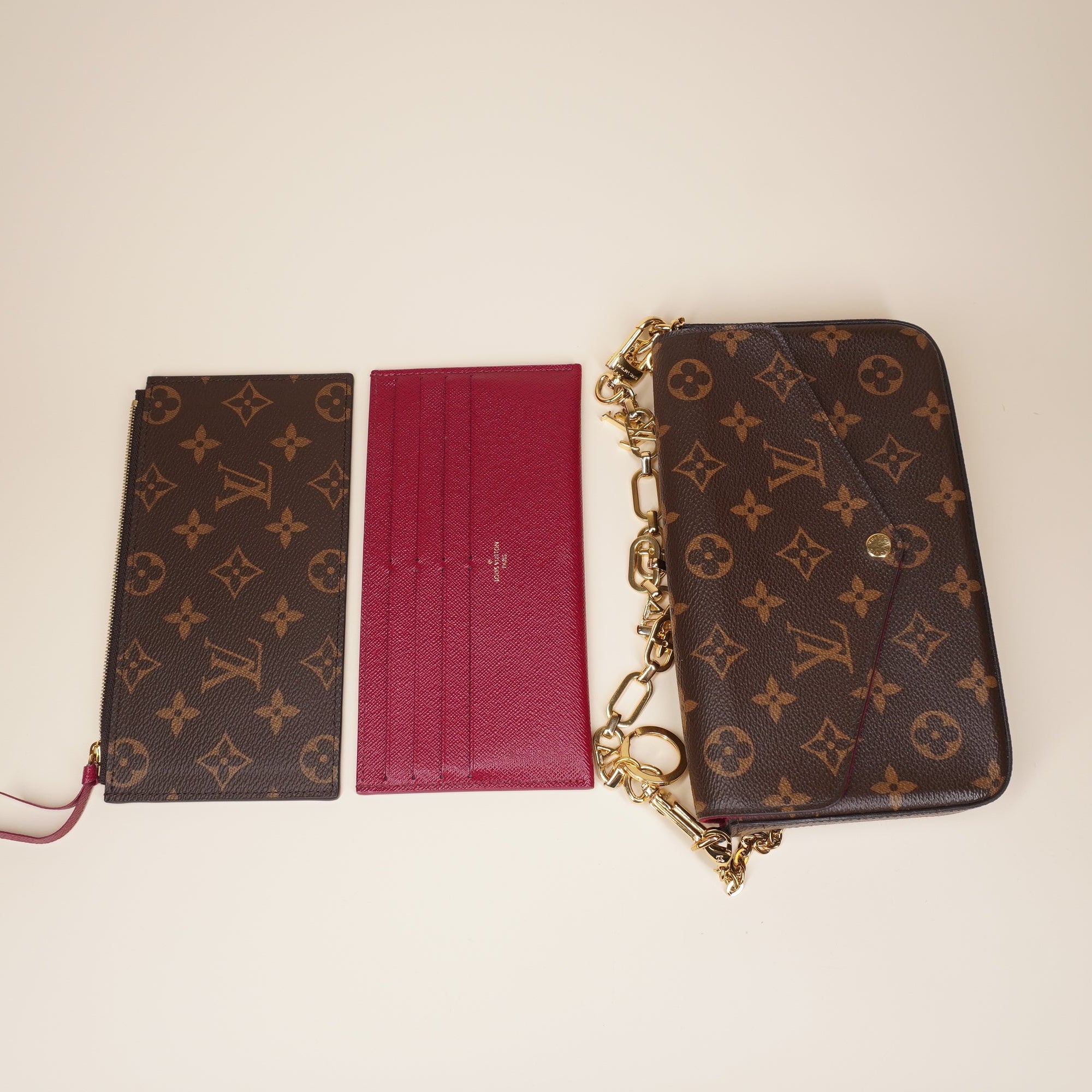 PRE-OWNED LV Pochette Felicie Monogram Canvas