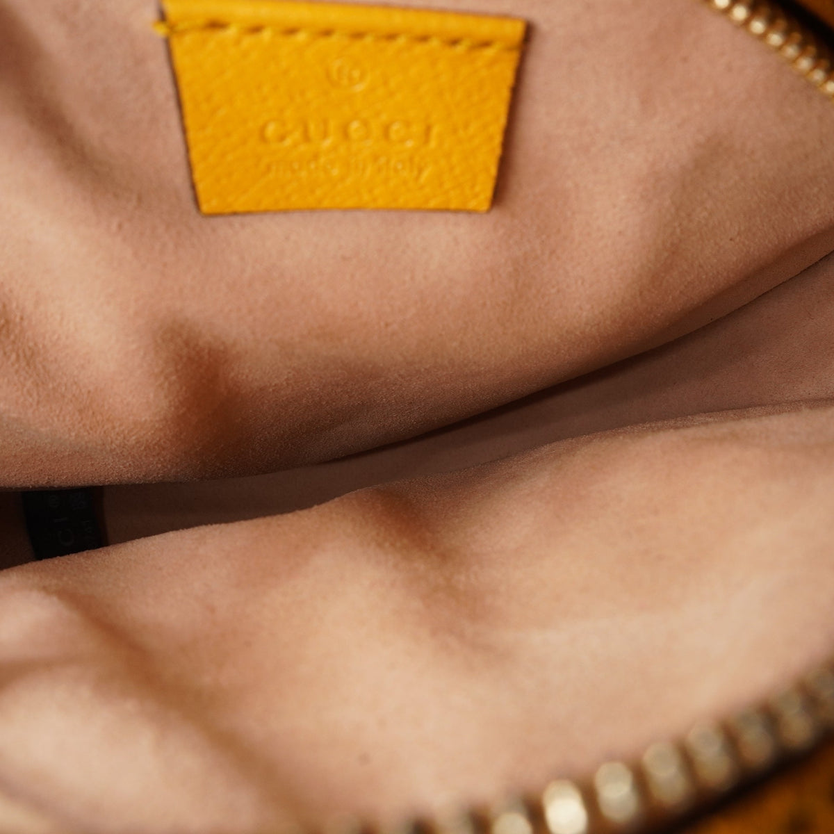 PRE-OWNED GG Yellow Leather Floral Print Canvas Ophidia Round Mini Crossbody Bag