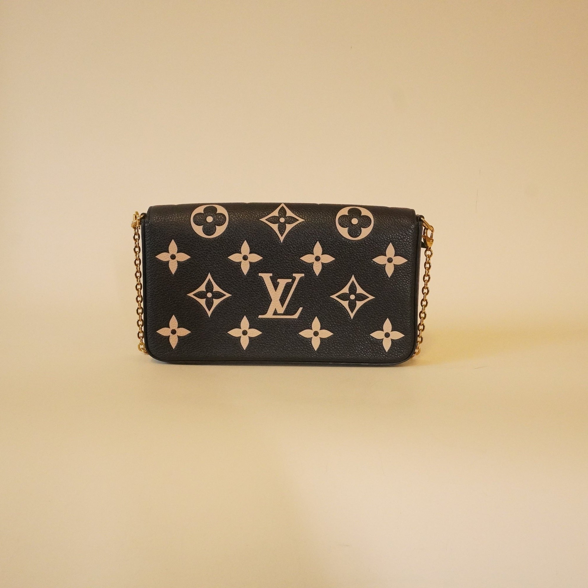 PRE-OWNED LV Empreinte Giant Monogram Bicolor Felicie Pochette Crossbody Bag