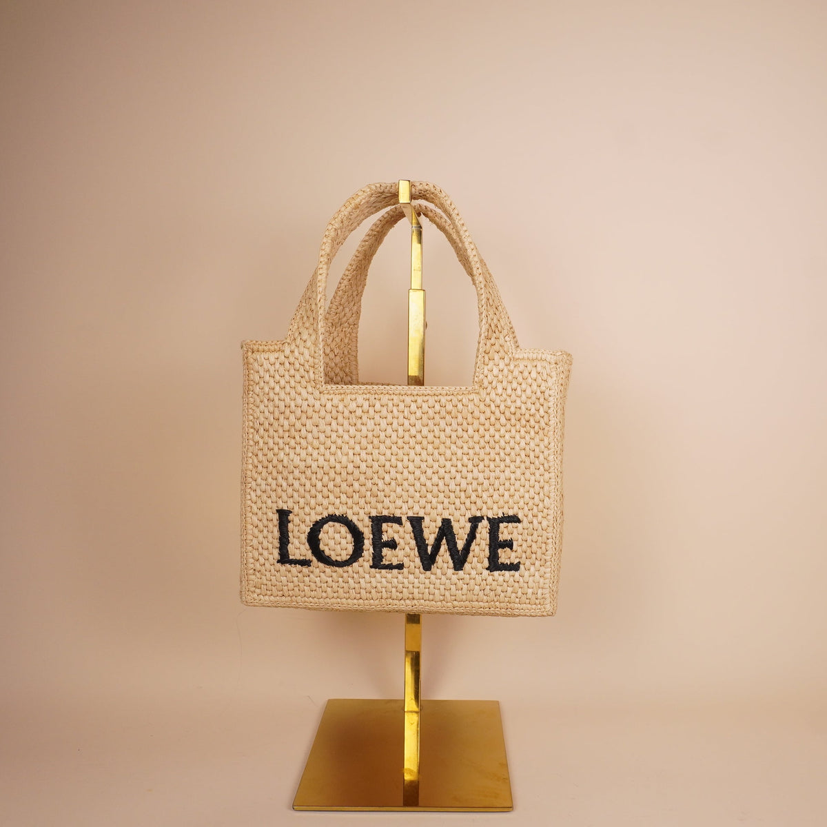 PRE-OWNED Medium Loewe Font Tote in Raffia