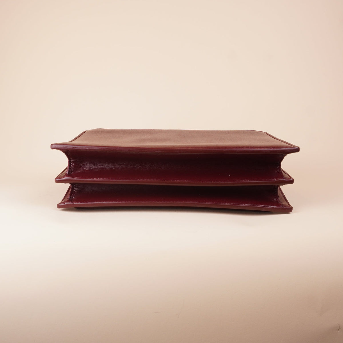 PRE-OWNED YSL Burgundy Calfskin Sunset Medium Crossbody Bag