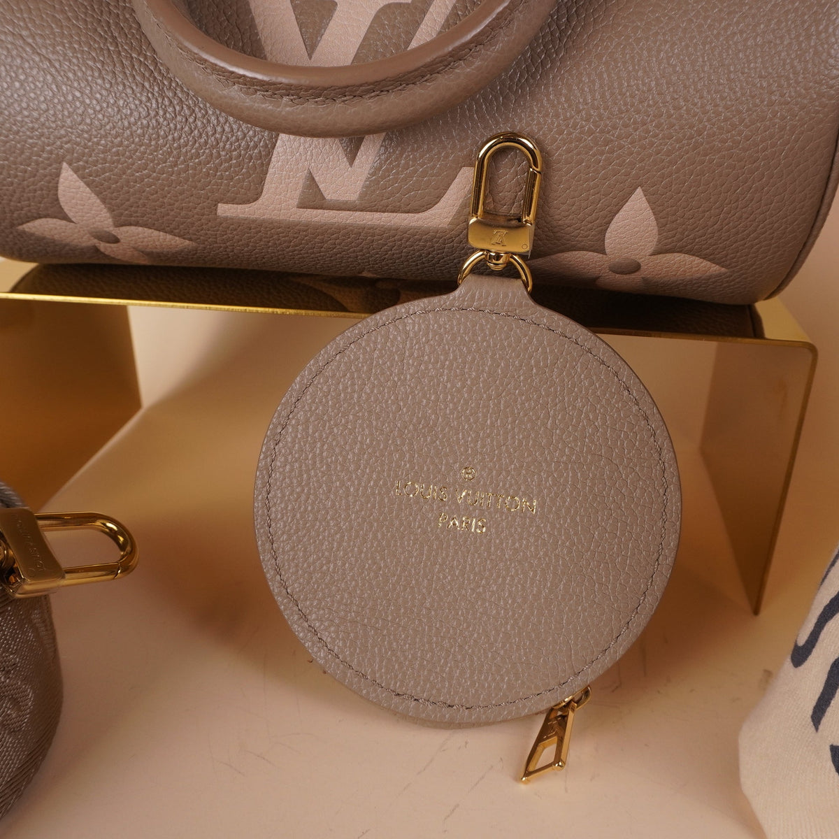 PRE-OWNED LV Papillon BB Monogram Empreinte Two Tone Shoulder Bag