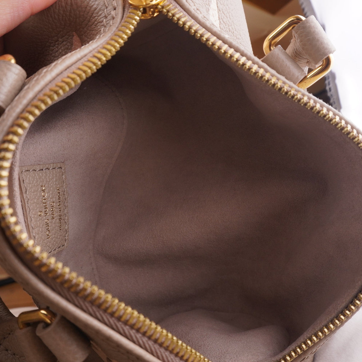 PRE-OWNED LV Papillon BB Monogram Empreinte Two Tone Shoulder Bag