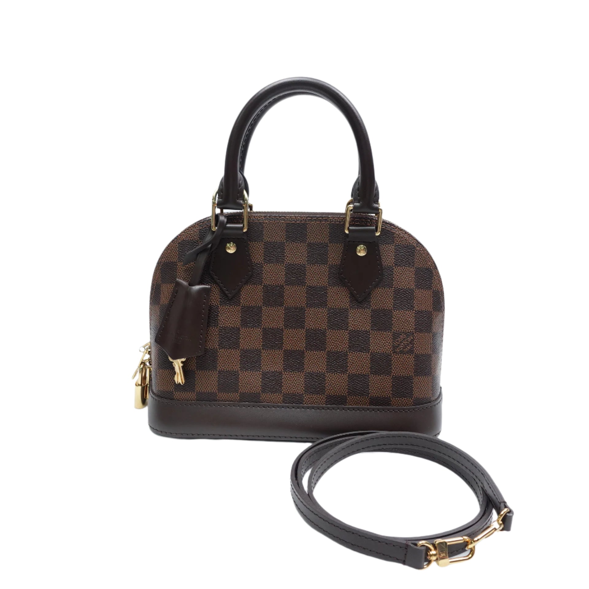 Bolso de hombro Alma BB de lona LV Damier Ebene de segunda mano