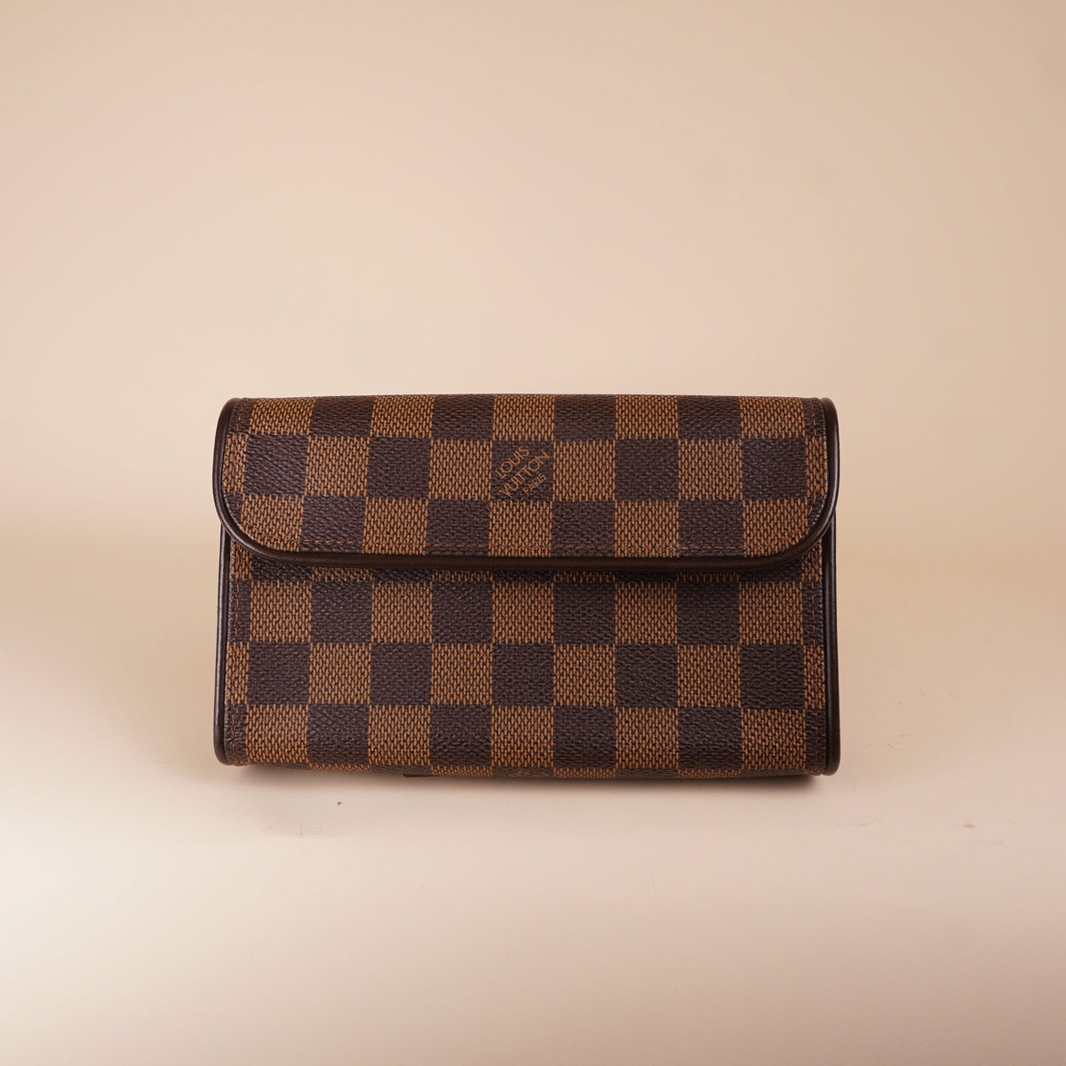 PRE-OWNED LV Damier Ebene Pochette Florentine XS Shoulder Bag