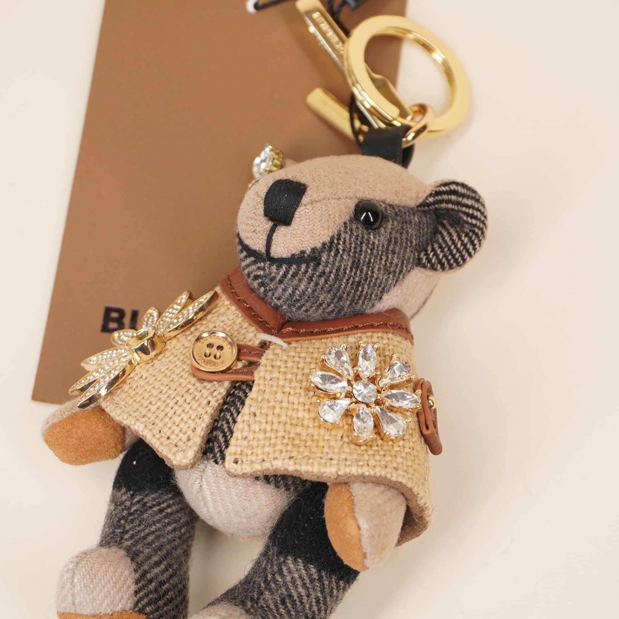 PRE-OWNED Embellished Thomas Bear Keychain Bag Charm
