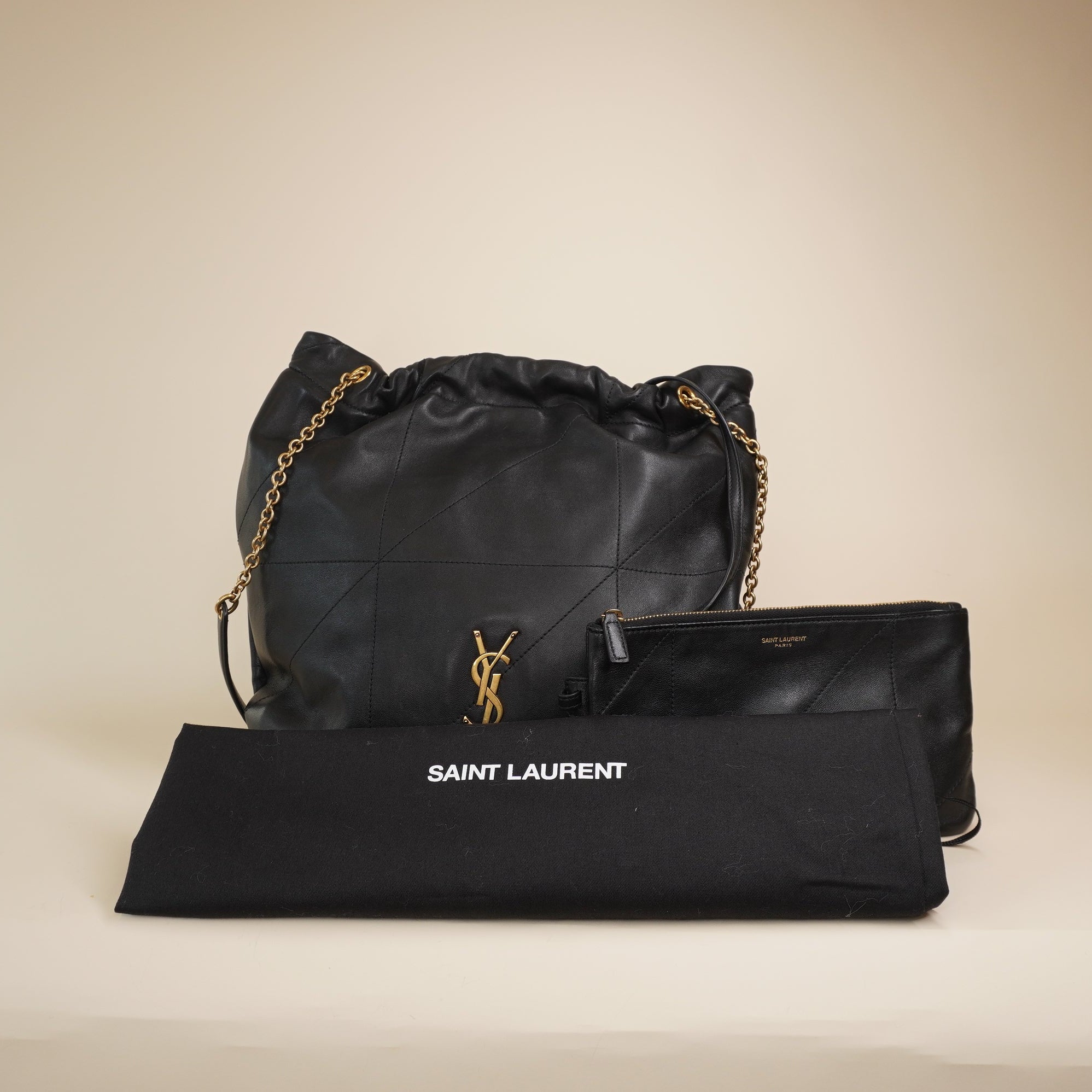  PRE-OWNED YSL Leather Jamie 4.3 Pochon Black Shoulder Bag