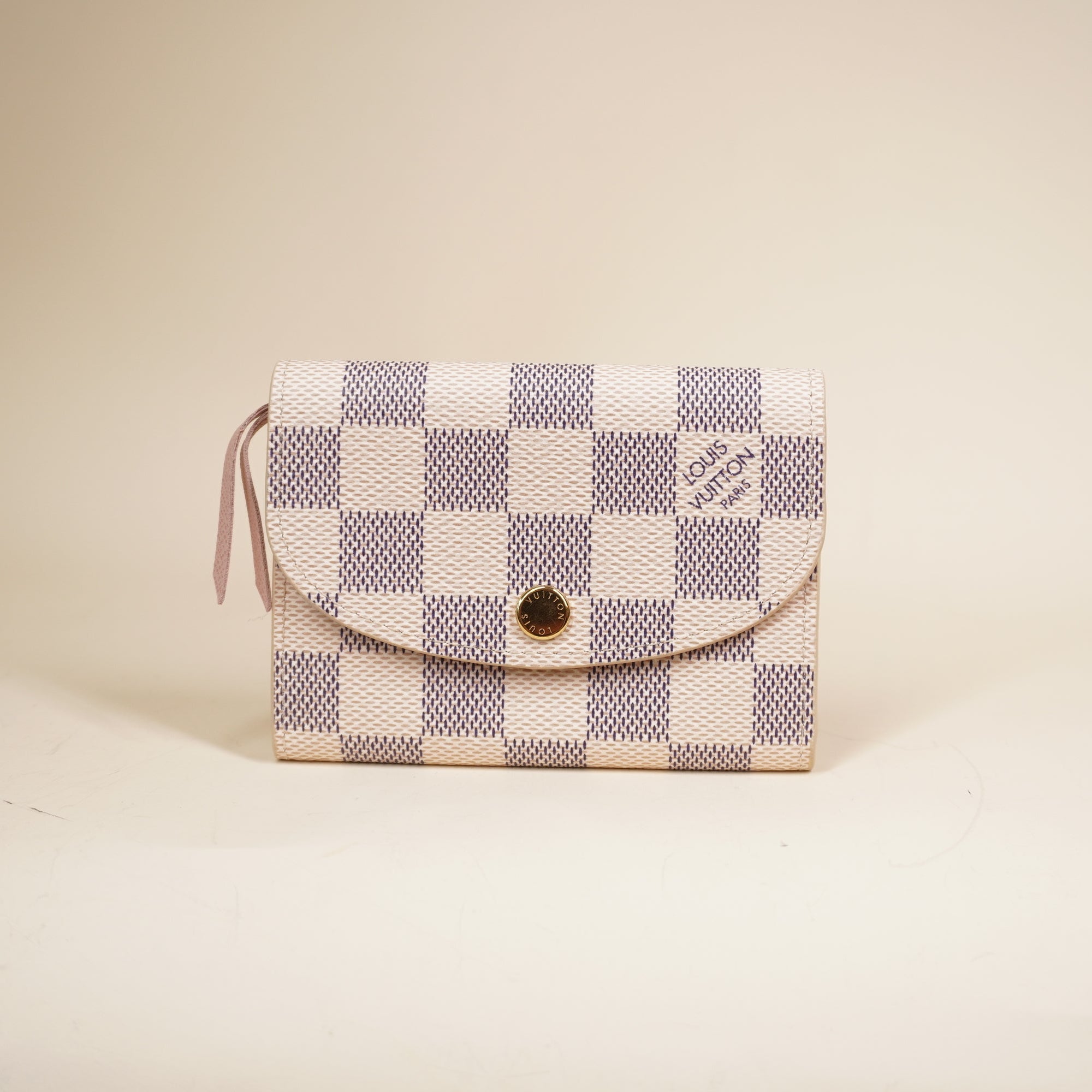 PRE-OWNED LV Rosalie Coin Purse Damier Azur Canvas Wallet