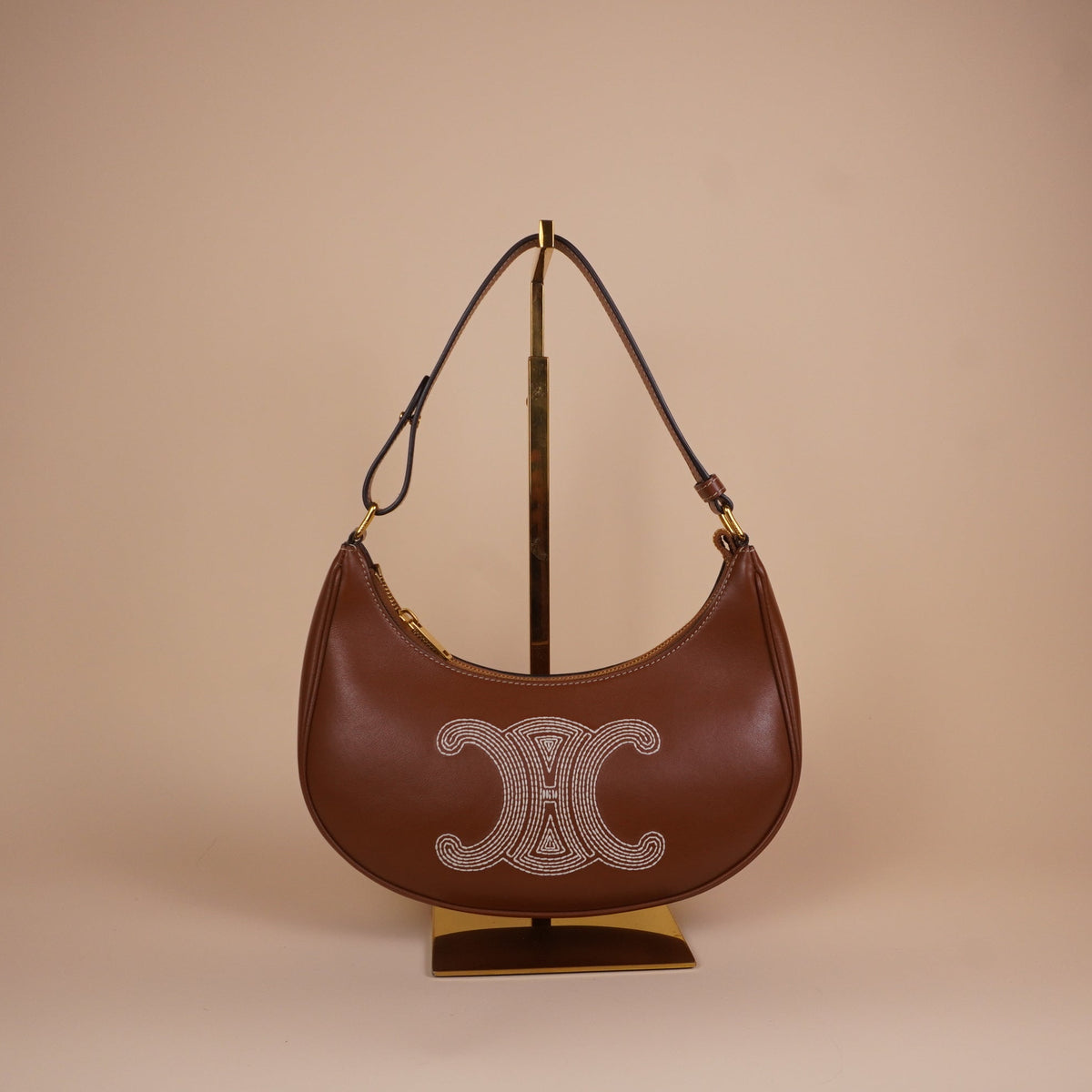 PRE-OWNED Ava Bag Triomphe Embroidery Leather Shoulder Bag