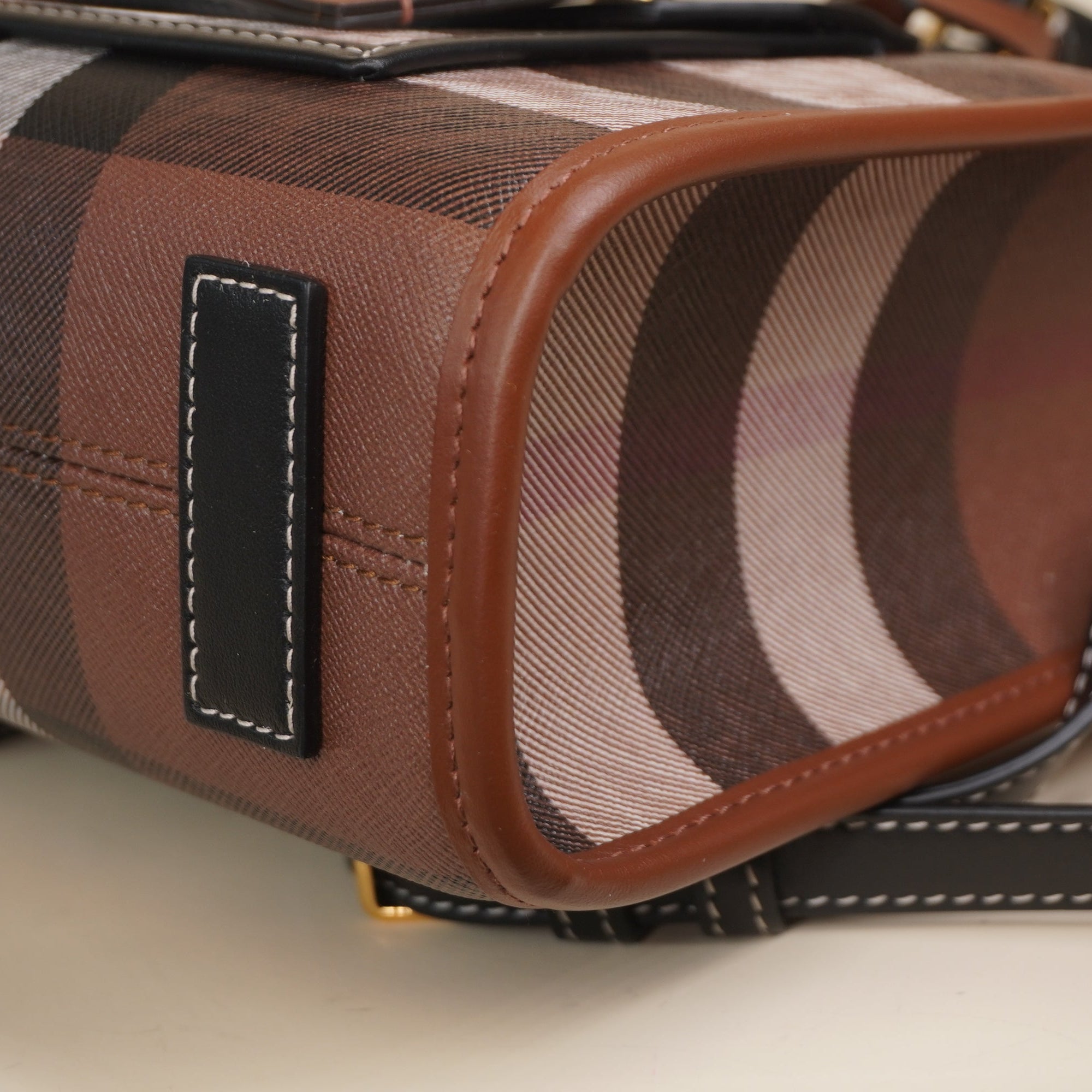PRE-OWNED  Freya Canvas Check Tote Shoulder Bag