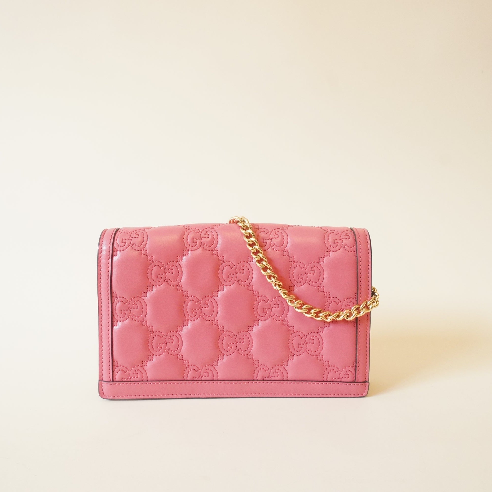 PRE-OWNED Hot Pink GG Matelassé Shoulder Bag