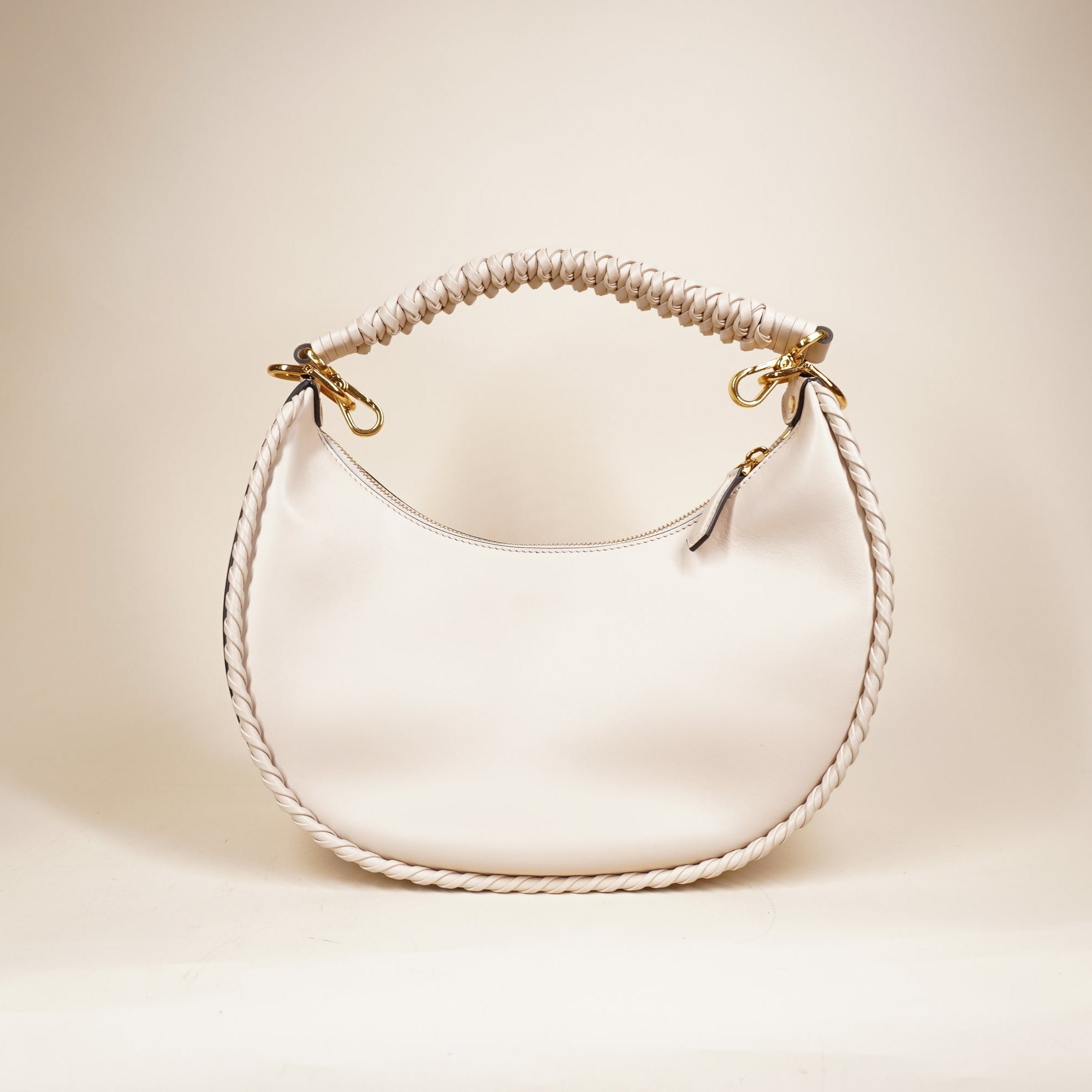 PRE-OWNED Cream Fendigraphy Small Hobo Graphy Shoulder Bag