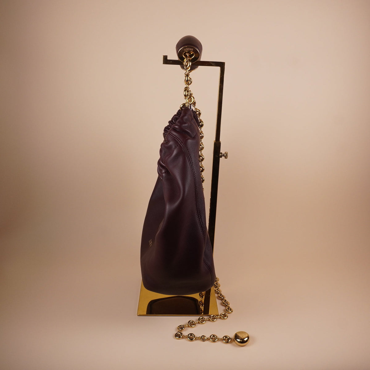 PRE-OWNED Small Flamenco Purse Dark Burgundy