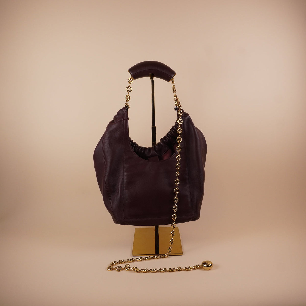 PRE-OWNED Small Flamenco Purse Dark Burgundy