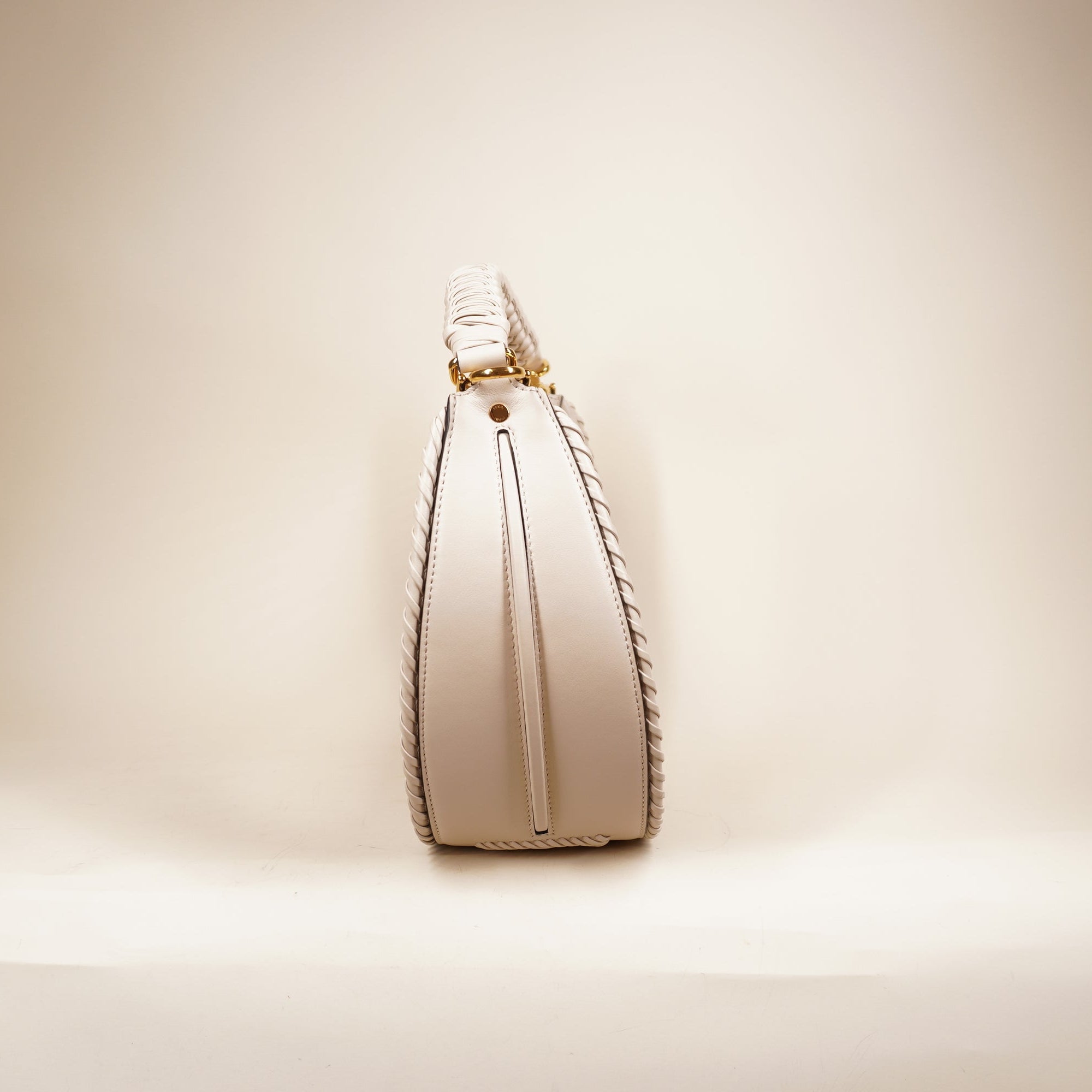 PRE-OWNED Cream Fendigraphy Small Hobo Graphy Shoulder Bag