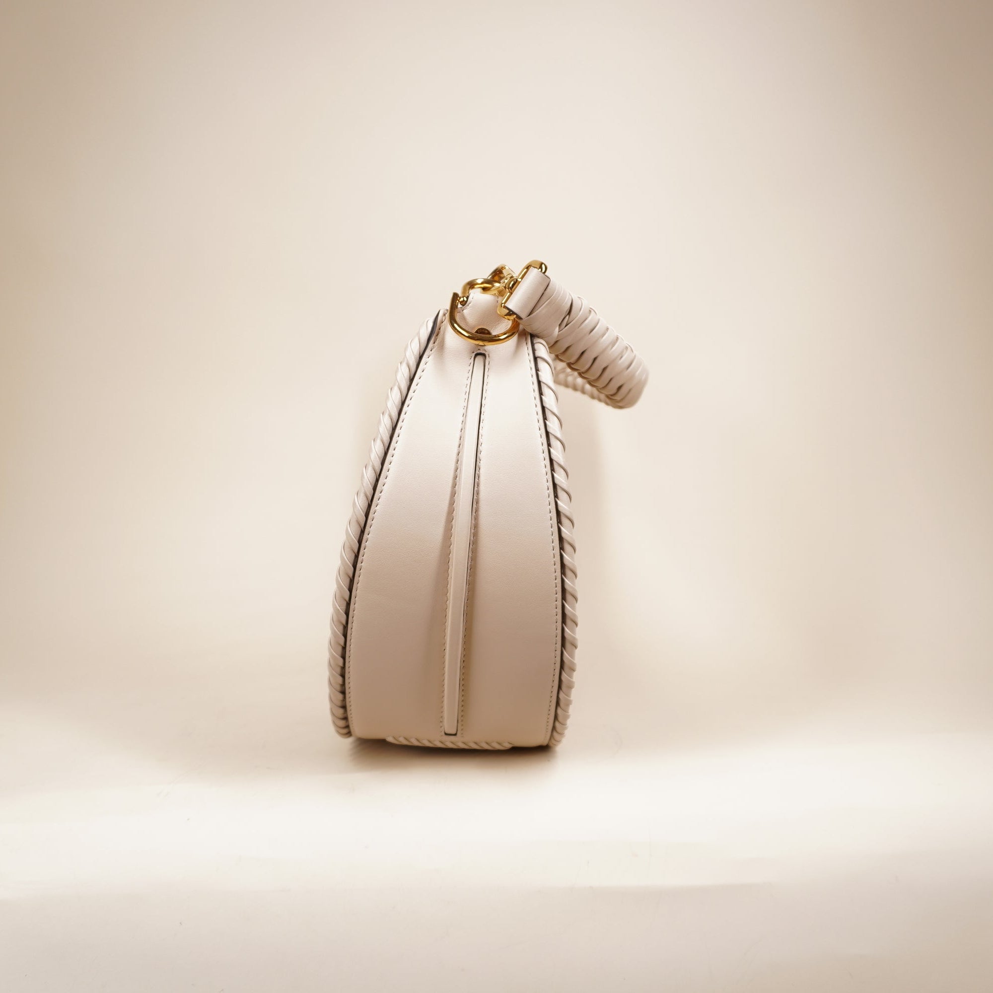 PRE-OWNED Cream Fendigraphy Small Hobo Graphy Shoulder Bag